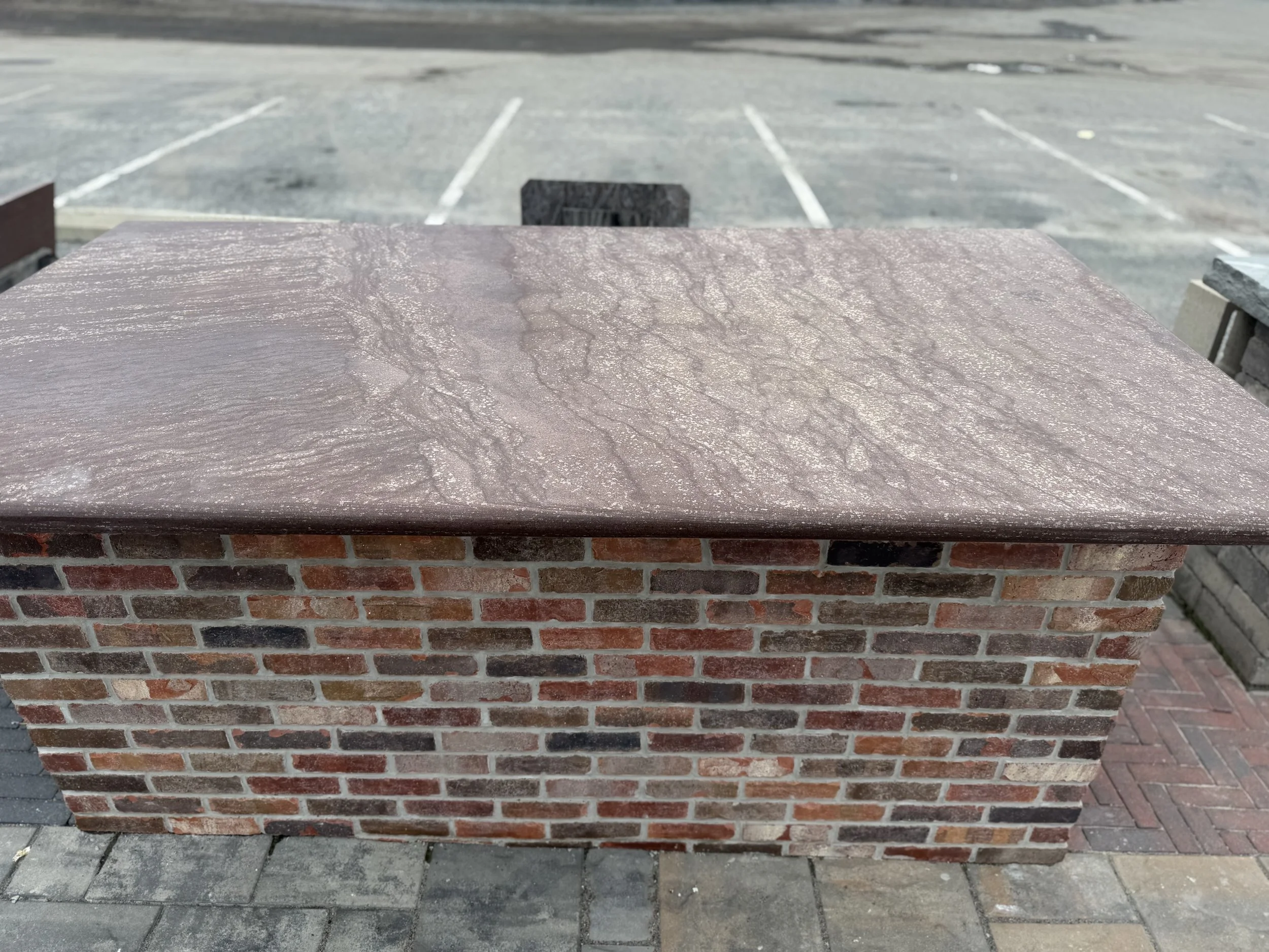 BROWN WAVE COUNTERTOP HONED TOP W/ FULLNOSE EDGE