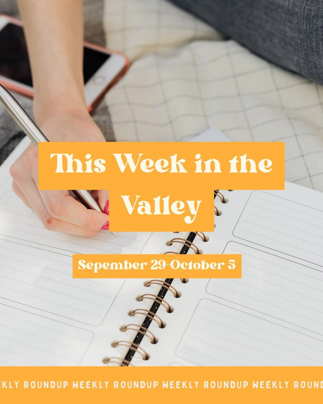 9/29-10/5 WEEKLY ROUNDUP

Okay, y'all. There's literally so much going on this week that Instagram can't handle one slide per event🤣 But for real! Scroll through and check out everything going on this week and weekend, from Oktoberfest and the Barre