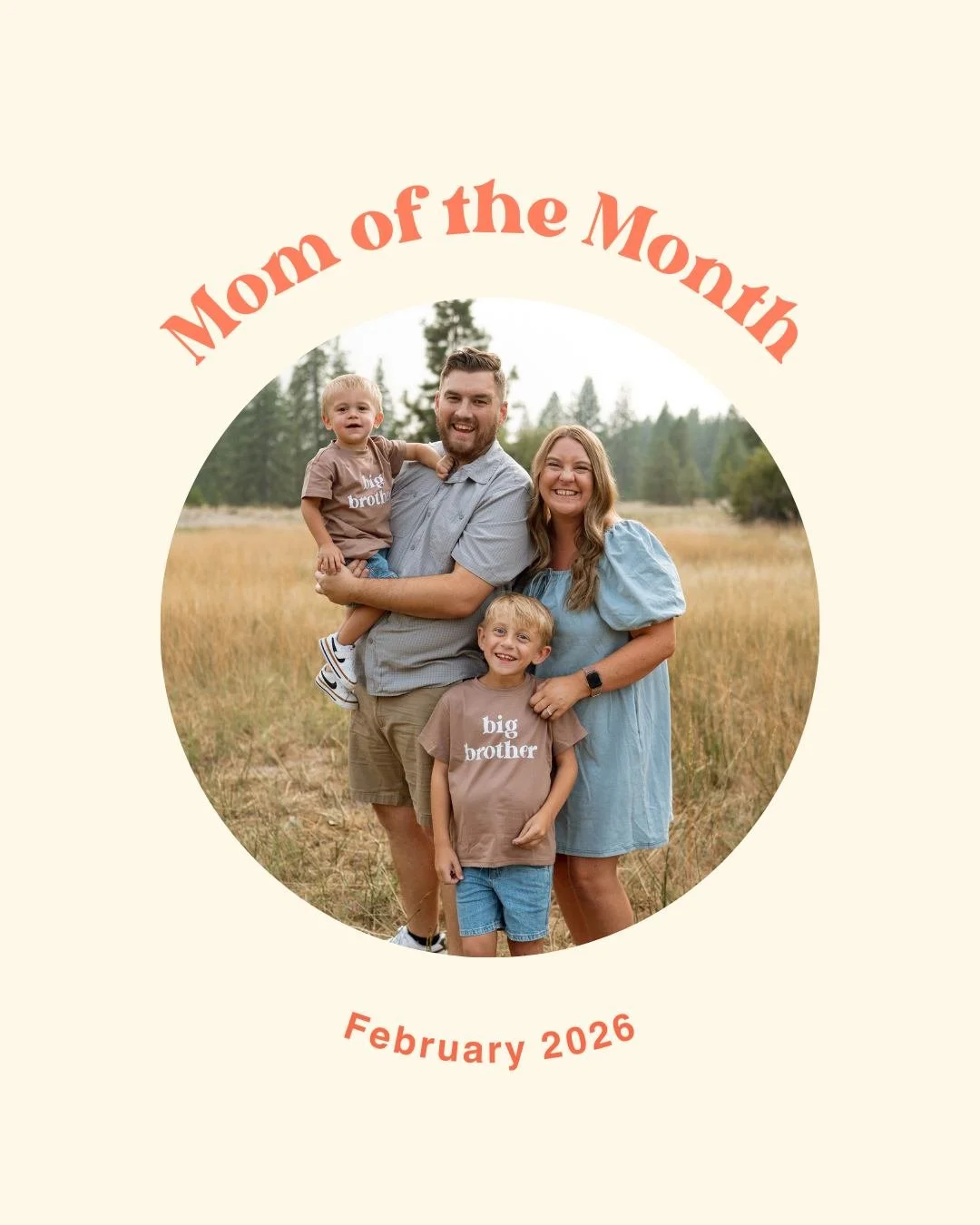 ✨MOM OF THE MONTH✨

Our Mom of the Month for February is...Hannah V.!

Here&rsquo;s what one of her dear friends had to say about her:

&ldquo;Hannah works full-time while caring for her kids. She is always involved in church and small groups as well