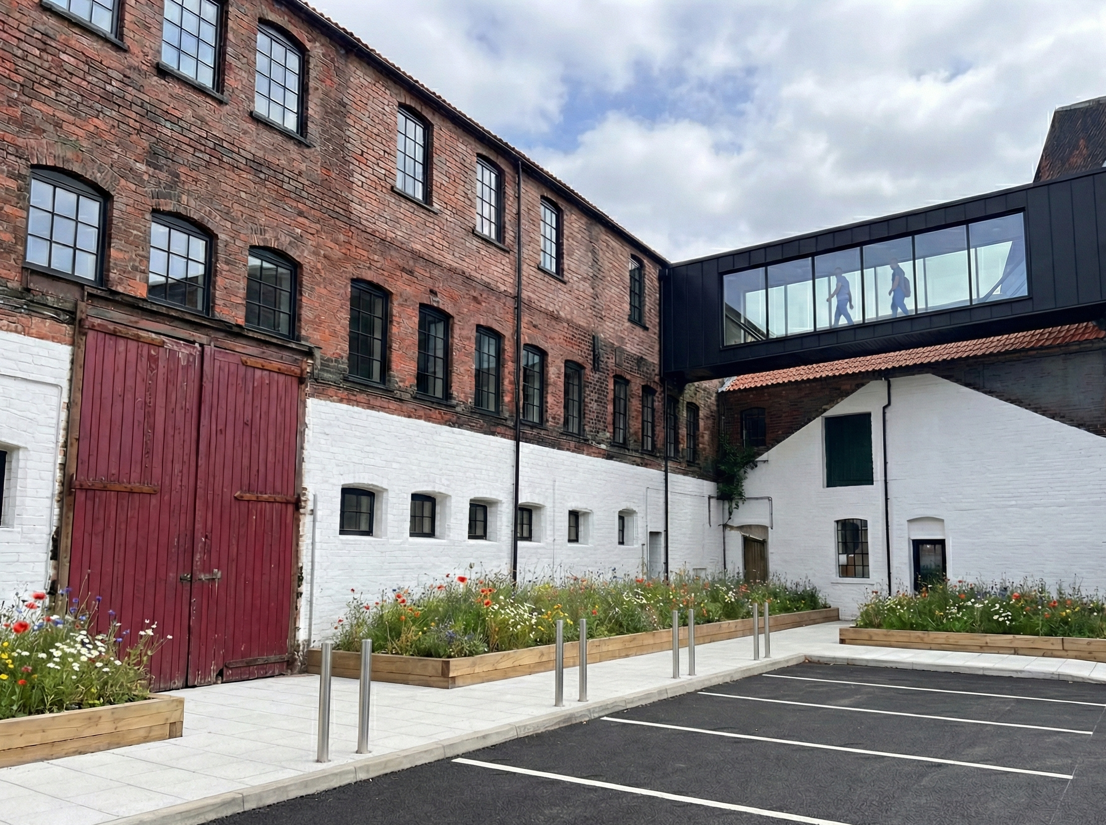 refurbished external building