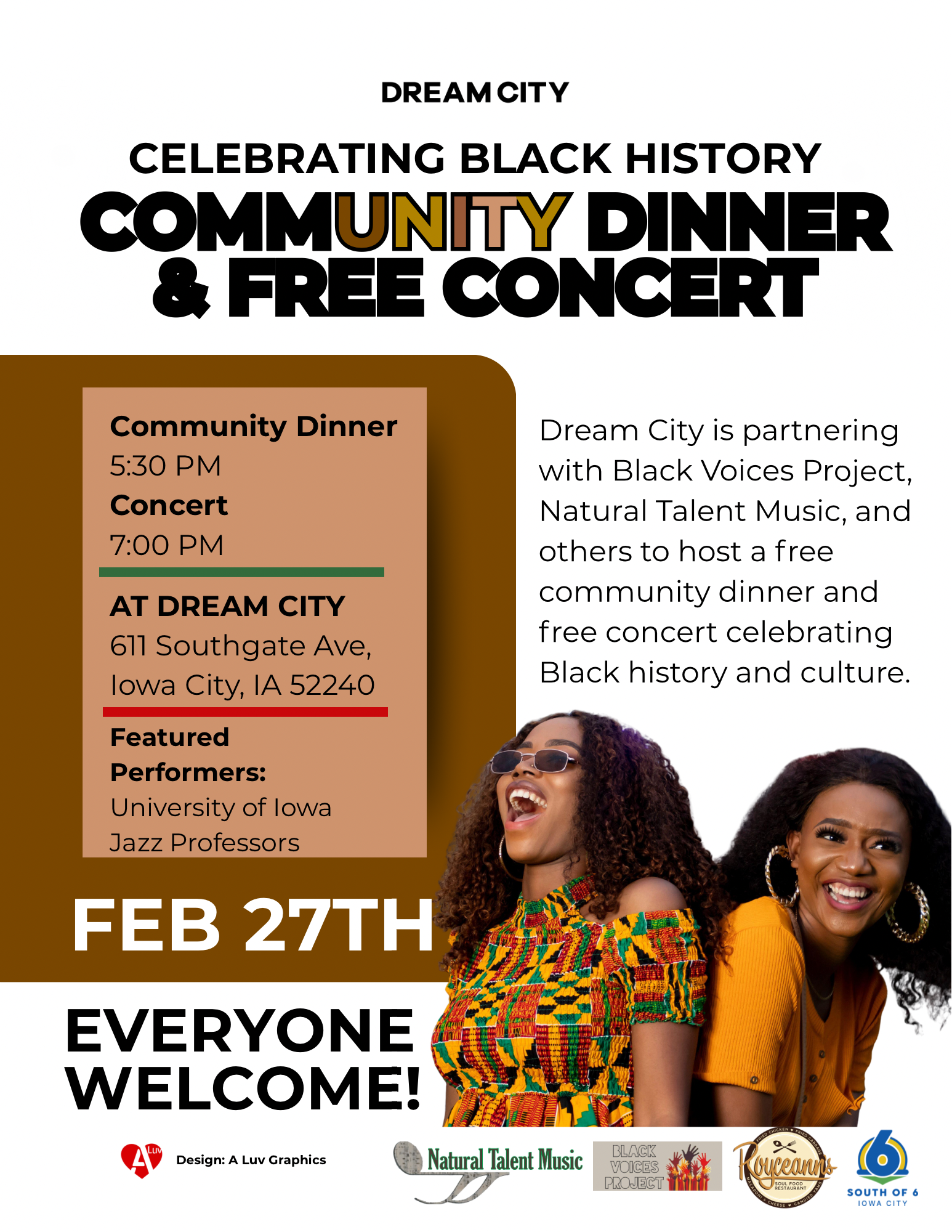 Black History Community Dinner & Free Concert 