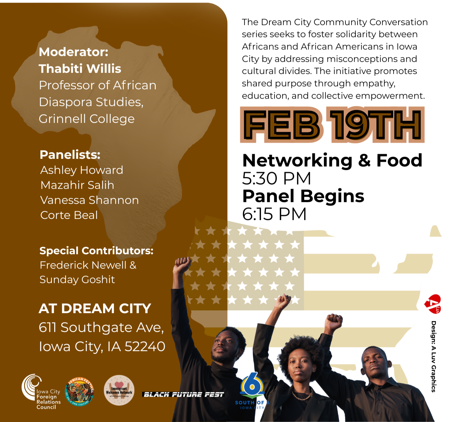 Two people are standing at a wooden table, writing on a large sheet of paper with sticky notes in a restaurant or cafe with large windows and outdoor seating visible through the windows.