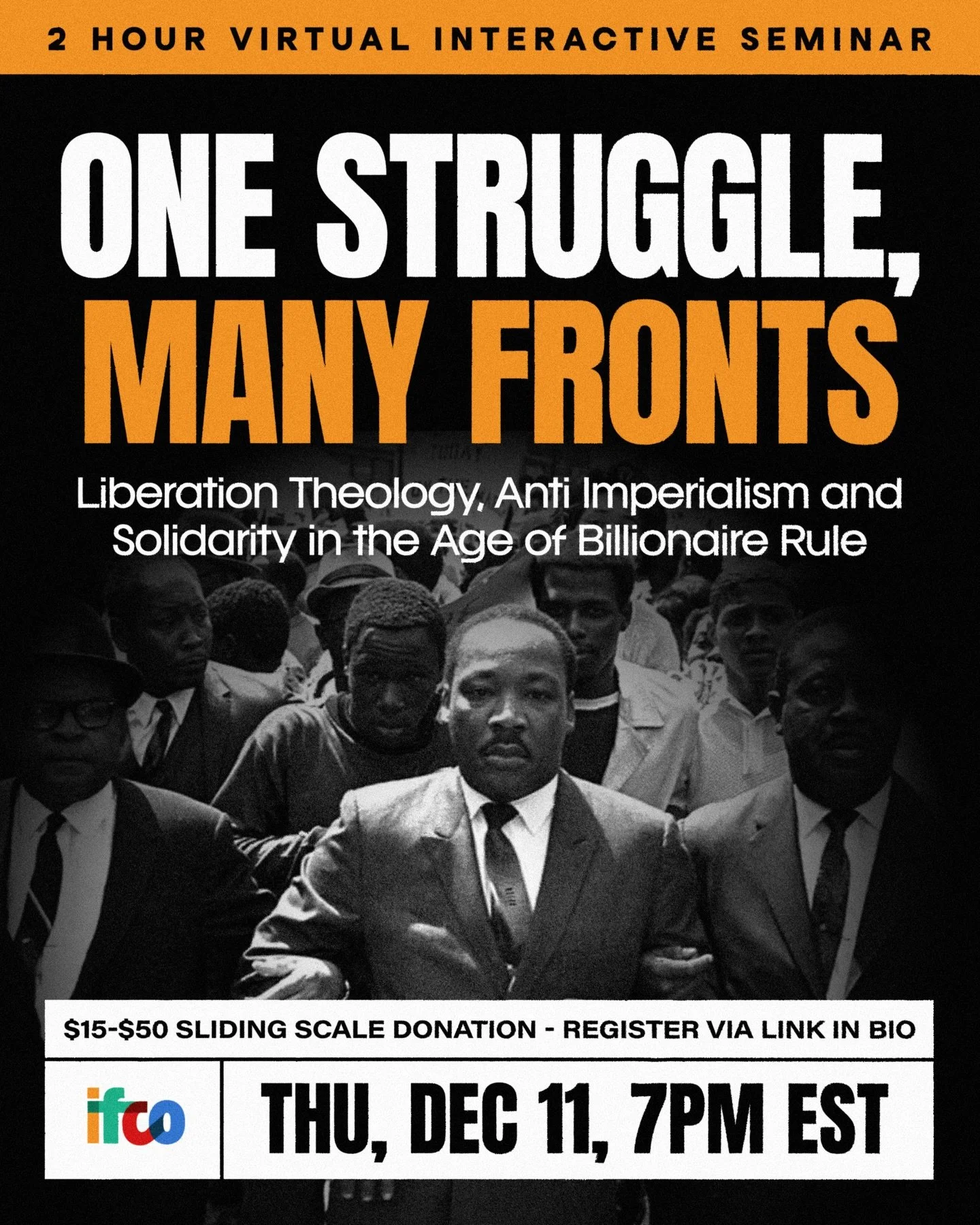 🔗 SIGN UP NOW! December 11th seminar for organizers, activists, people of faith across struggles and different faiths.

We are living in an era of unprecedented concentration of wealth and power. The billionaire class is waging war on the people and