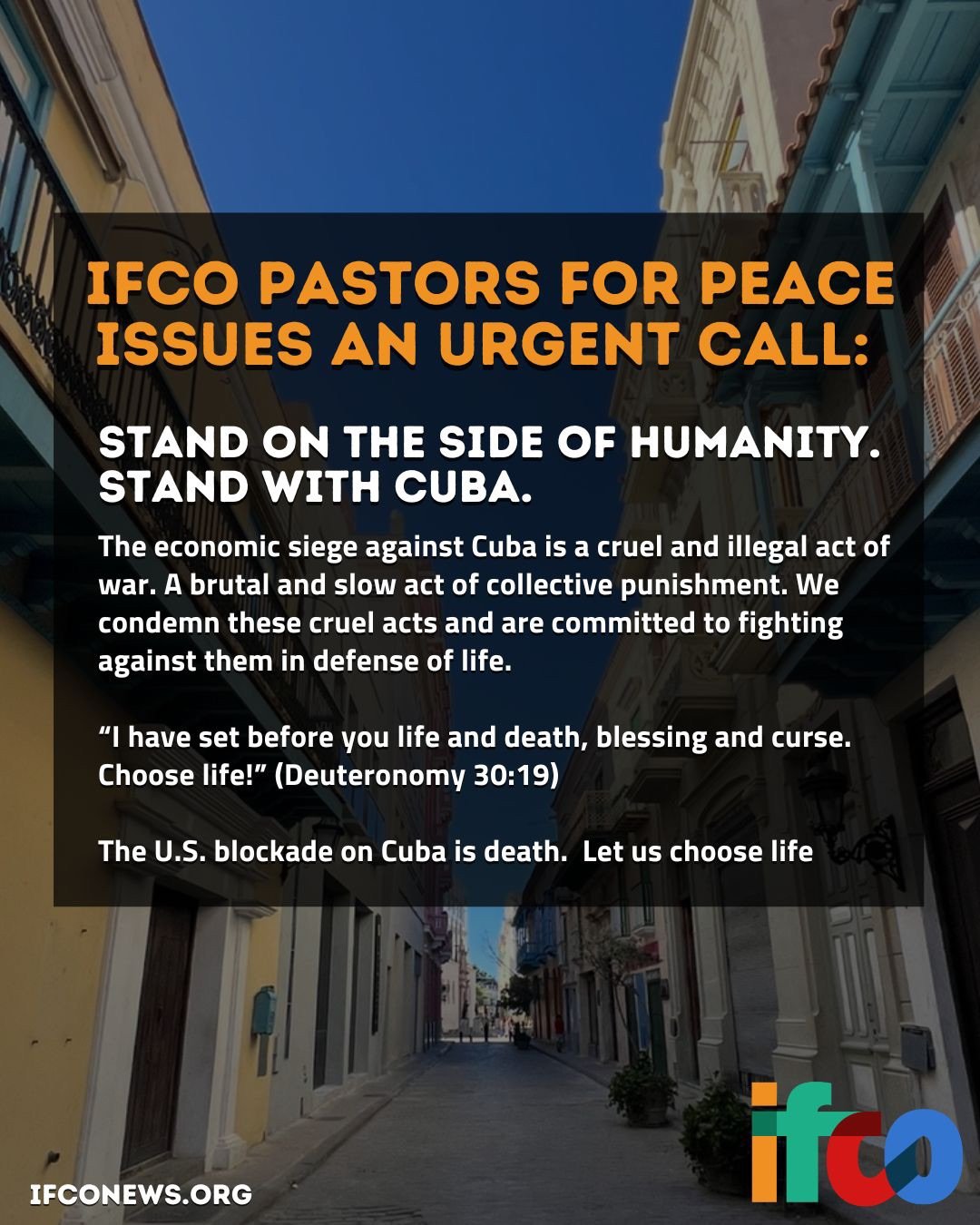 We must not normalize the slow genocide of an entire nation. We will not stand silent. We demand a fundamental shift. Respect for Cuba&rsquo;s sovereignty and right to self determination. Diplomatic relations, not hostility. Collaboration, and an end
