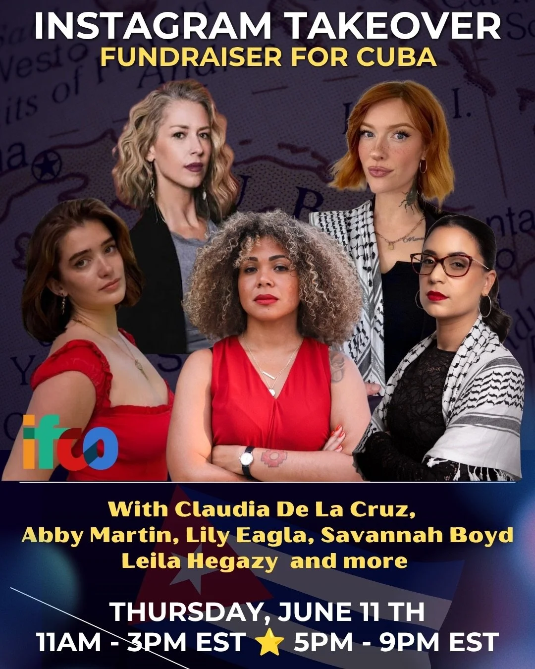 ⭐️Amanda Seales @amandaseales is working with IFCO to put together a Day of Solidarity with Cuba on: 

Thursday June 11th 2026
11AM-3PM EST &amp; 5PM - 9PM EST

⭐️Claudia De La Cruz @1claud9 will be taking over Amanda Seales Instagram @amandaseales ?