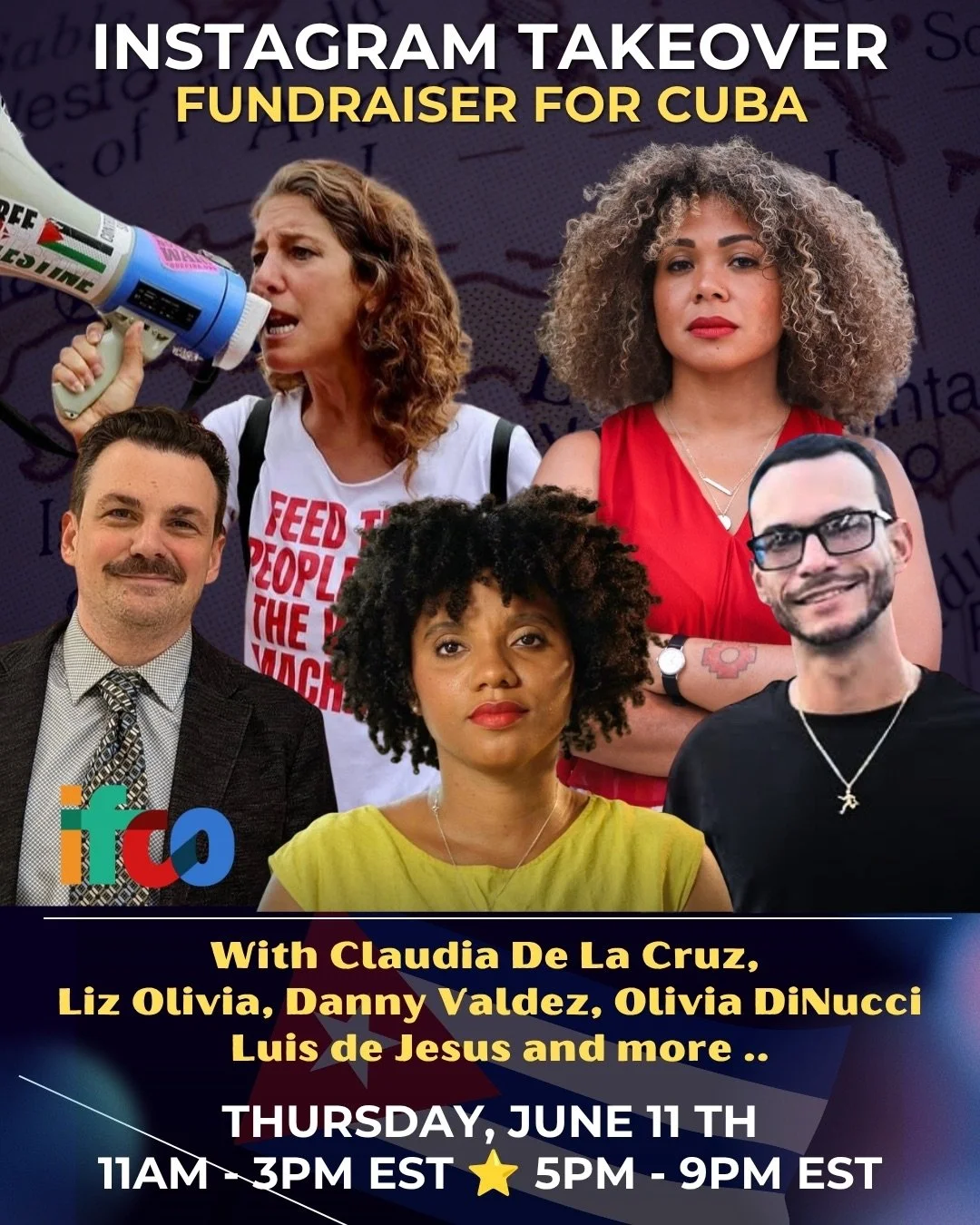 ⭐️Amanda Seales @amandaseales is working with IFCO to put together a Day of Solidarity with Cuba on: 

Thursday June 11th 2026
11AM-3PM EST &amp; 5PM - 9PM EST

⭐️Claudia De La Cruz @1claud9 will be taking over Amanda Seales Instagram @amandaseales ?