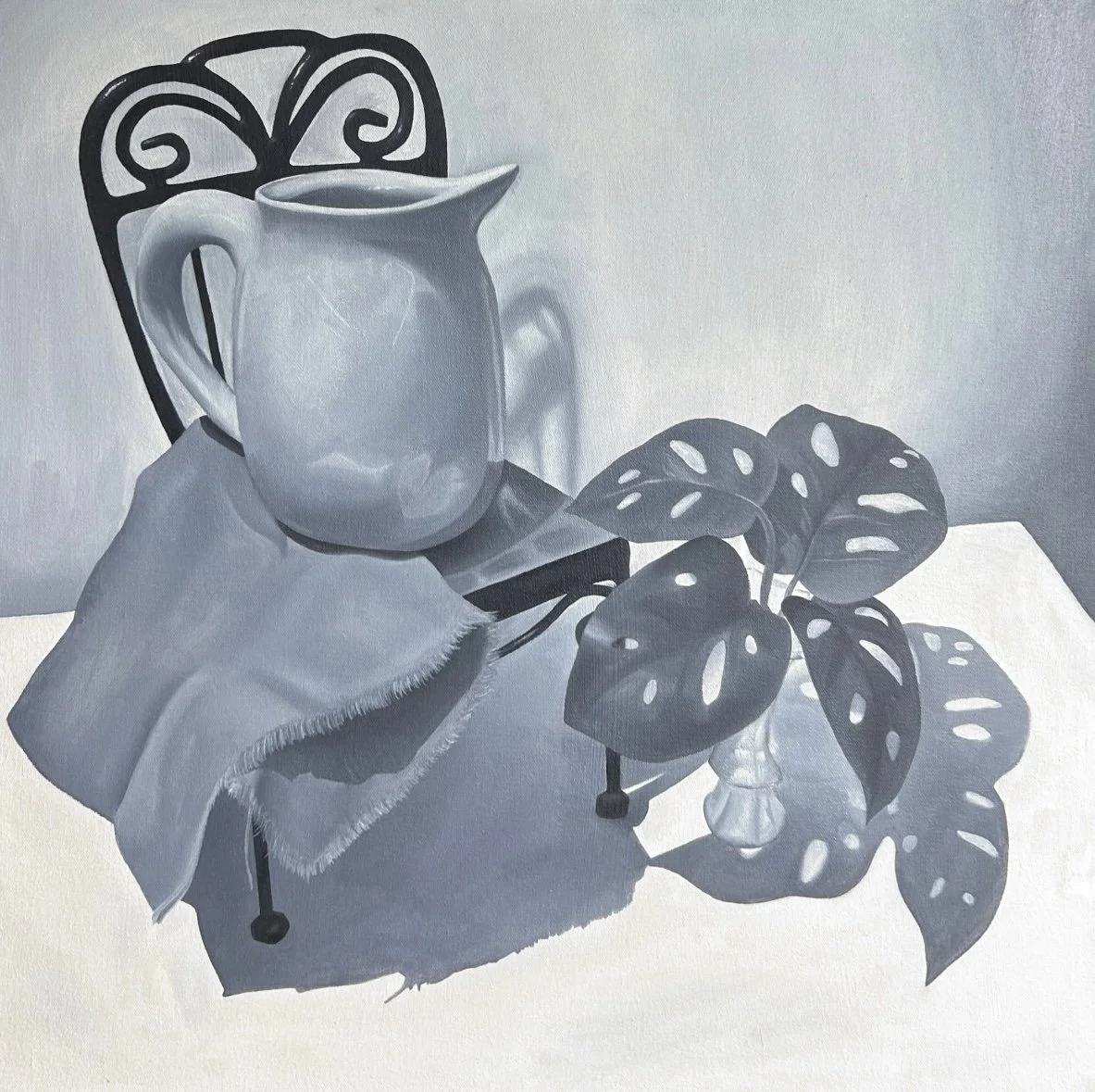 “Still life”, Oil on canvas, 24” x 24”, 2024.