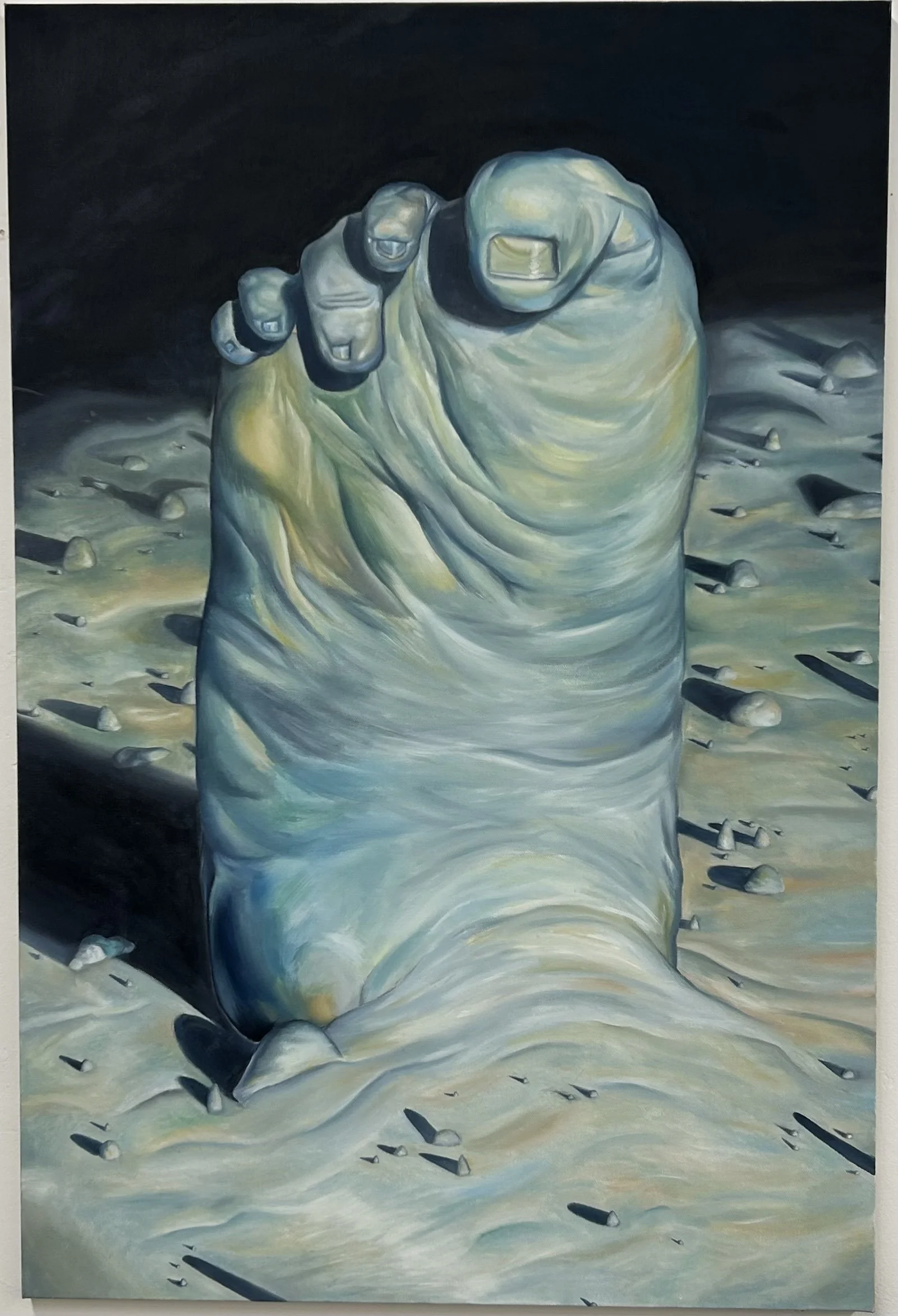 Recreation art work, made in 2024. (Original Artwork by Seth Alverson “Useless Foot”, oil on canvas, 2014.) 