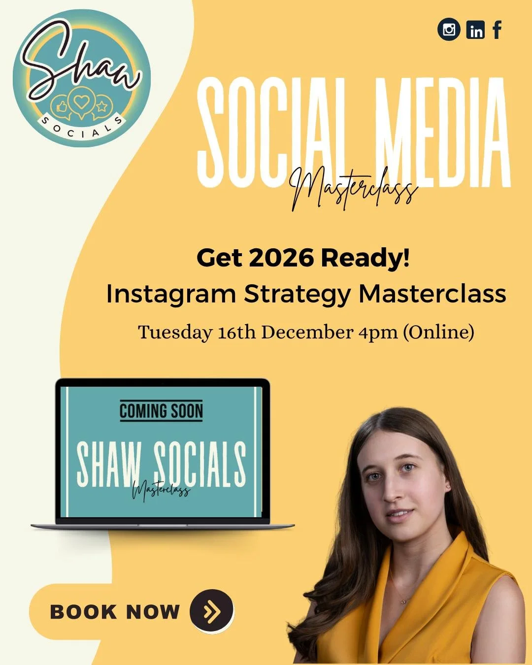 💛 This is what you&rsquo;ve been waiting for... 

Join me on Tuesday 16th December at 4pm for a one-hour Instagram Strategy Masterclass packed with the tips, tricks and strategies you need to upgrade your profile, content and strategy so you go into