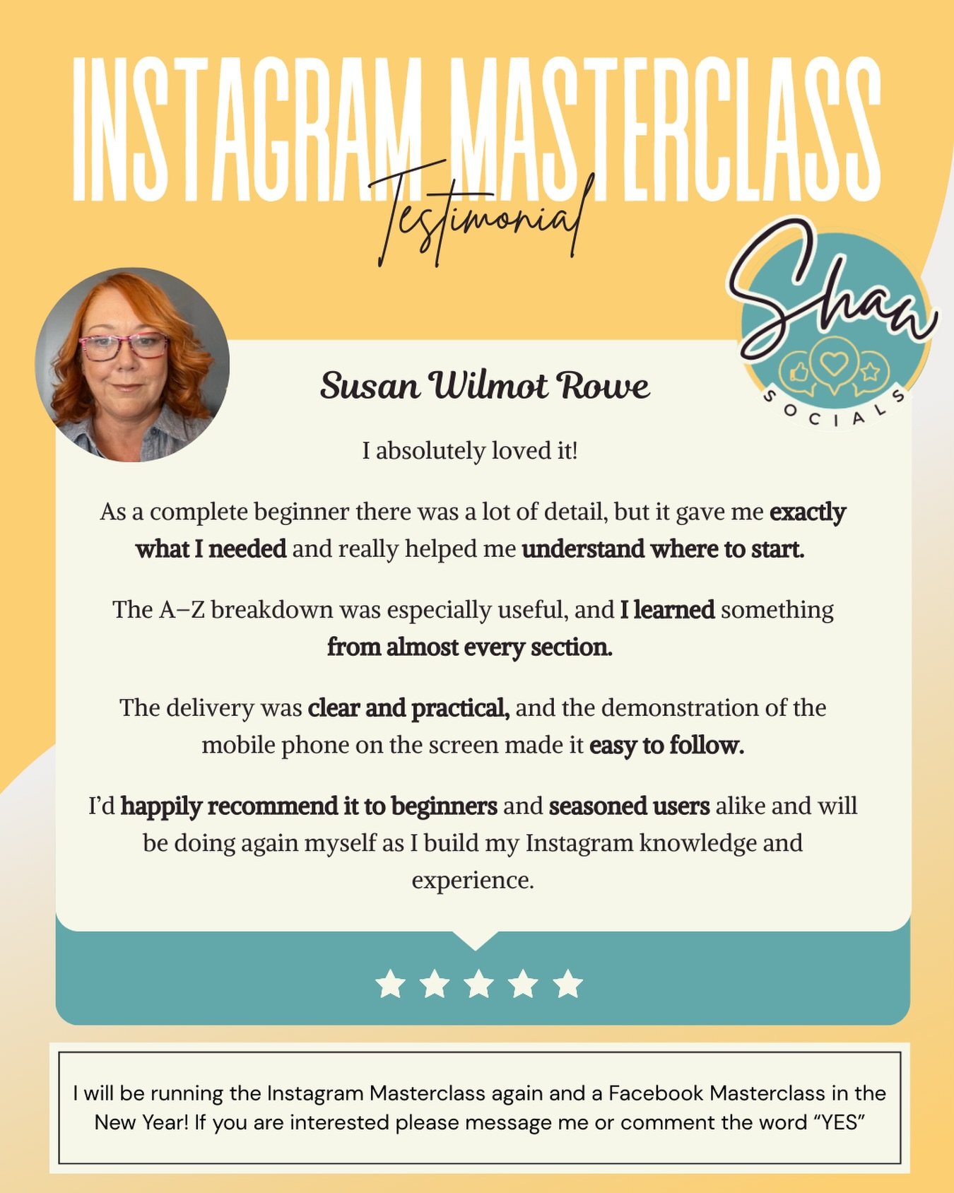I am feeling incredibly grateful today 💚

A huge thank you to @susanwilmotrowe for joining my Get 2026 Ready Instagram Strategy Masterclass and for taking the time to leave such a thoughtful review.

She loved the A&ndash;Z breakdown, the practical 