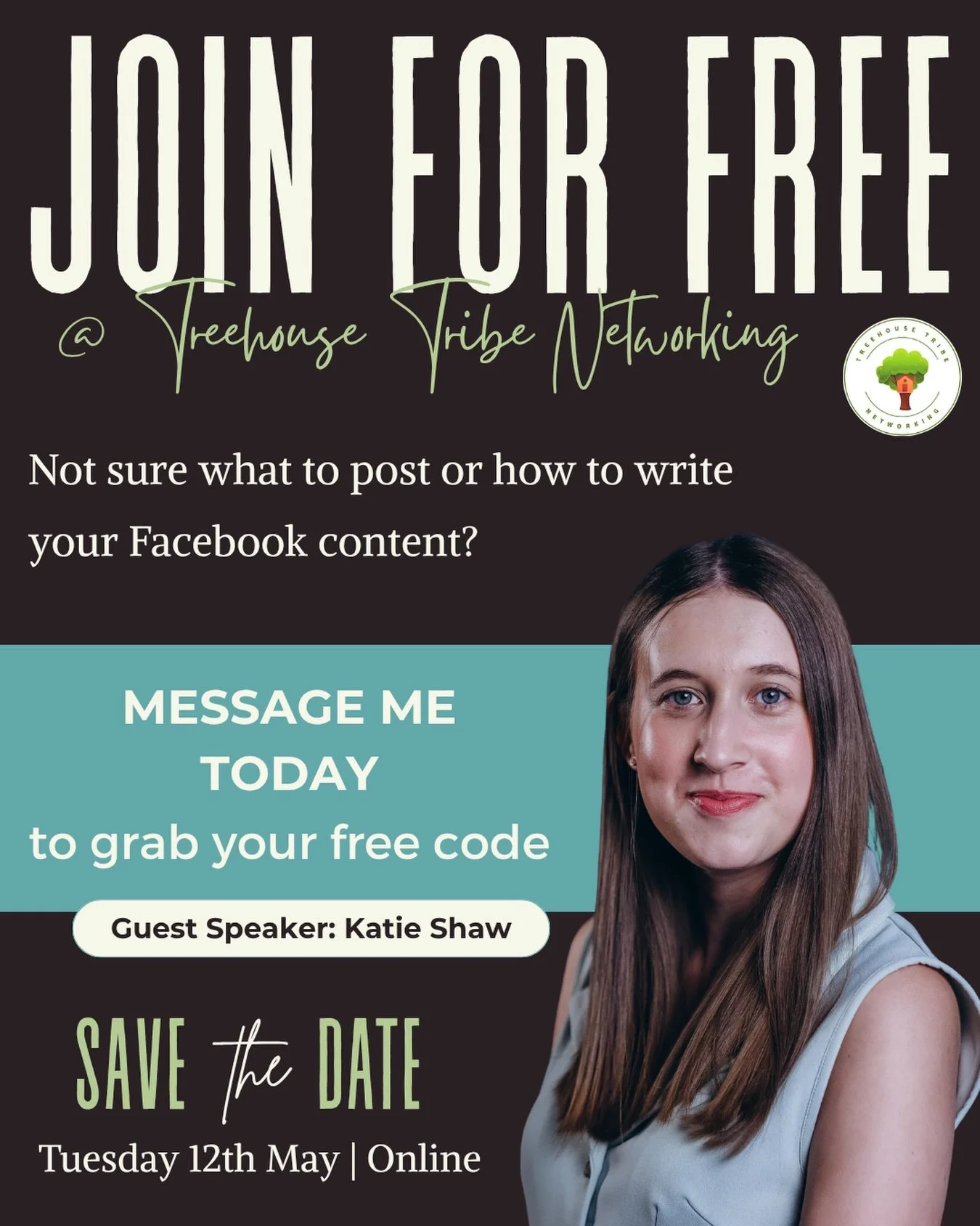 I&rsquo;m so excited to be guest speaking at the Treehouse Tribe Coffee Chat this May ☕✨ 

I&rsquo;ll be sharing exactly what to post on your socials and how to write your Facebook posts. 

It&rsquo;s a relaxed, informal session with like-minded peop