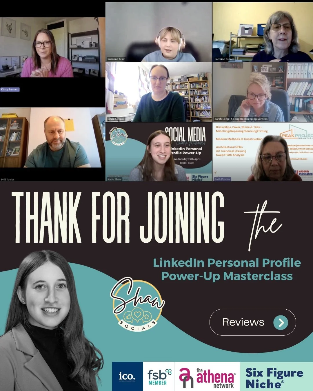 I&rsquo;m still buzzing from Wednesday 🙌

A huge THANK YOU to every single one of you who joined my first ever online LinkedIn Profile Power-Up Masterclass. Your feedback has been incredible 💚

Here&rsquo;s some phrases that were said:
 ✨ &ldquo;Re