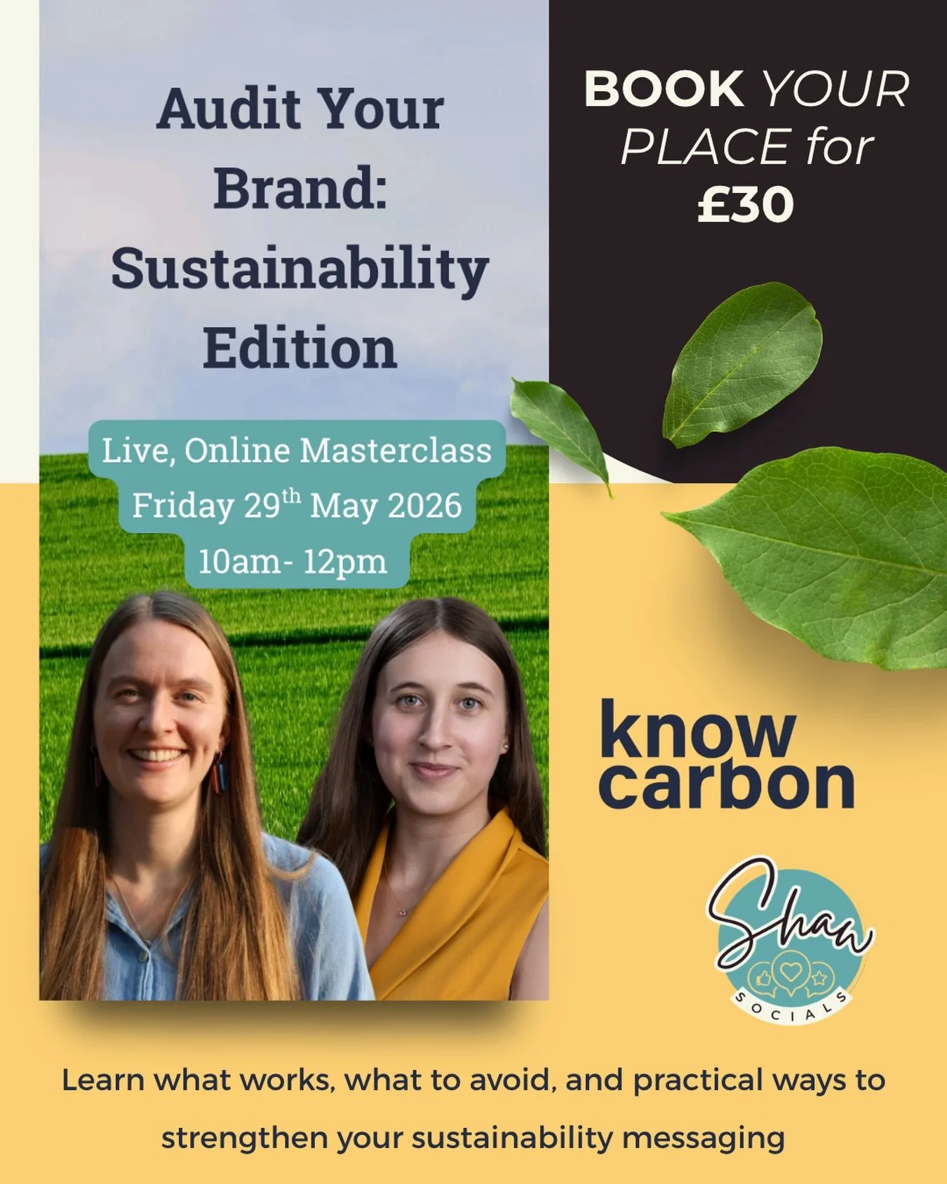 If you&rsquo;re talking about sustainability online but unsure whether your messaging feels clear, credible, or authentic&hellip; this masterclass is for you 🌿

Join us for Audit Your Brand: Sustainability Edition, where we&rsquo;ll explore how to c