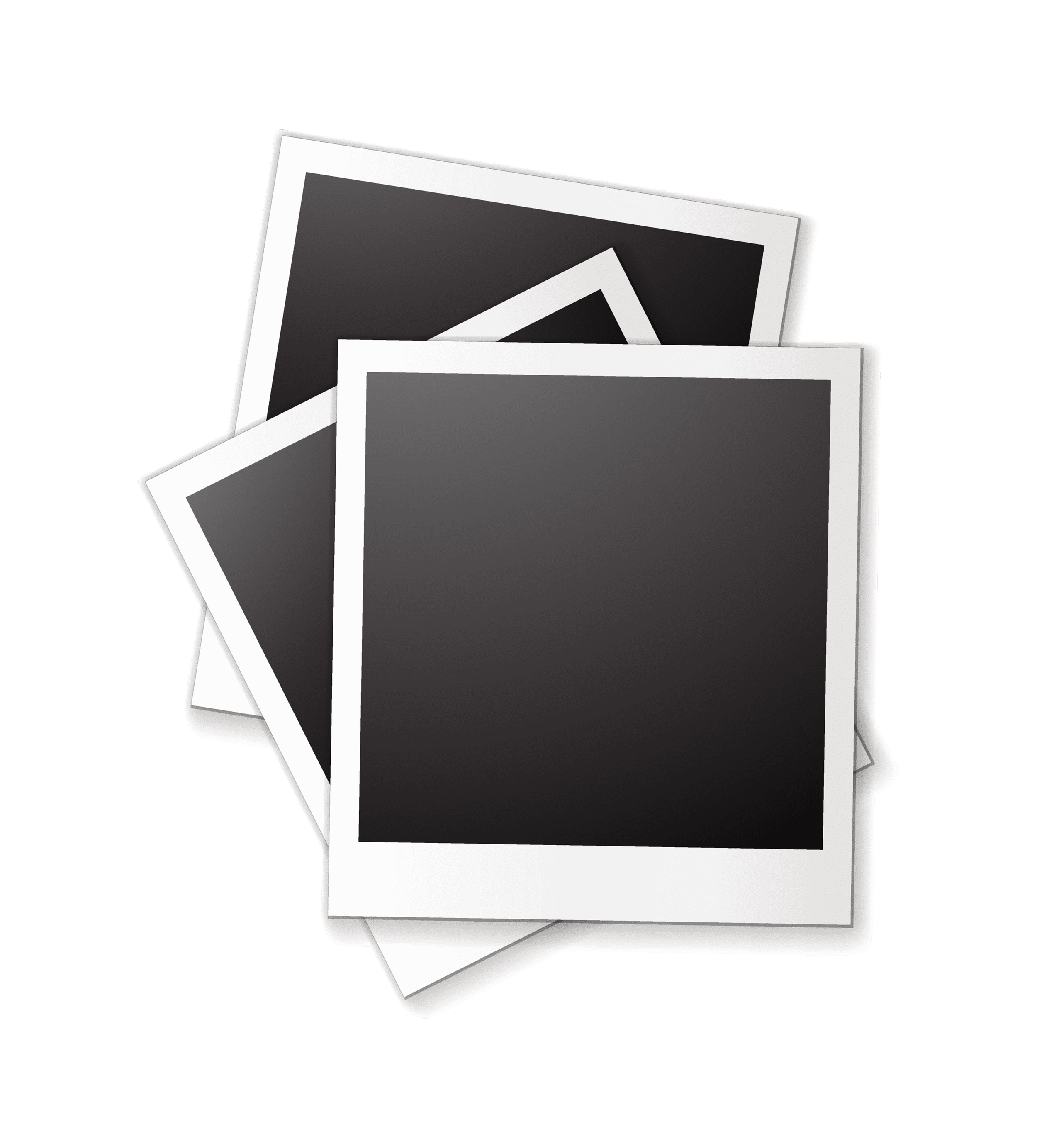 Flera tomma Polaroid-bilder staplade på varandra.