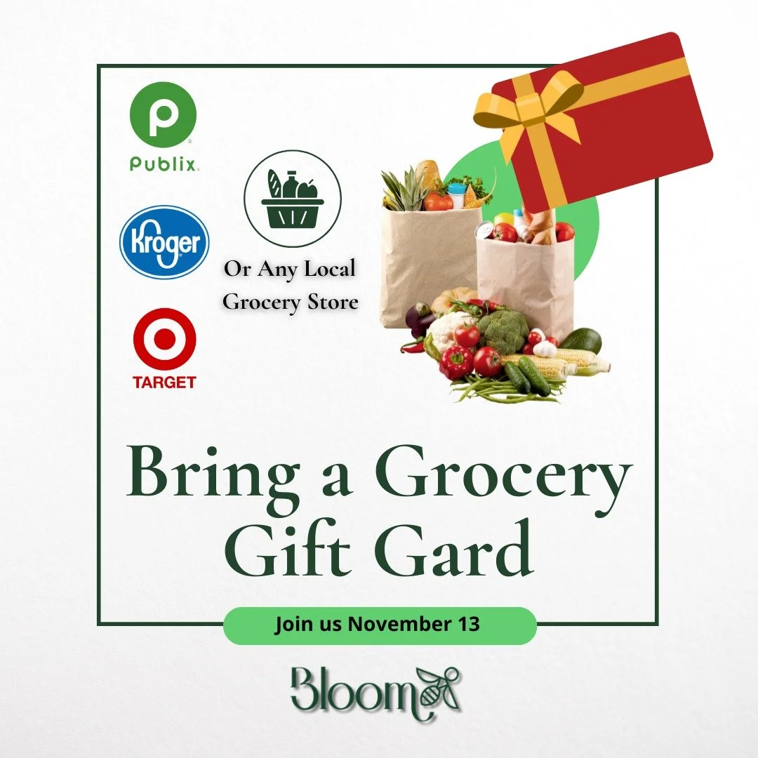 At our next Gathering on November 13 we will collect grocery gift cards in support of families affected by the SNAP benefits disruption served by our three partner organizations Motherhood Beyond Bars, Mothers Advocacy Project and H.O.P.E. Inc. Any d