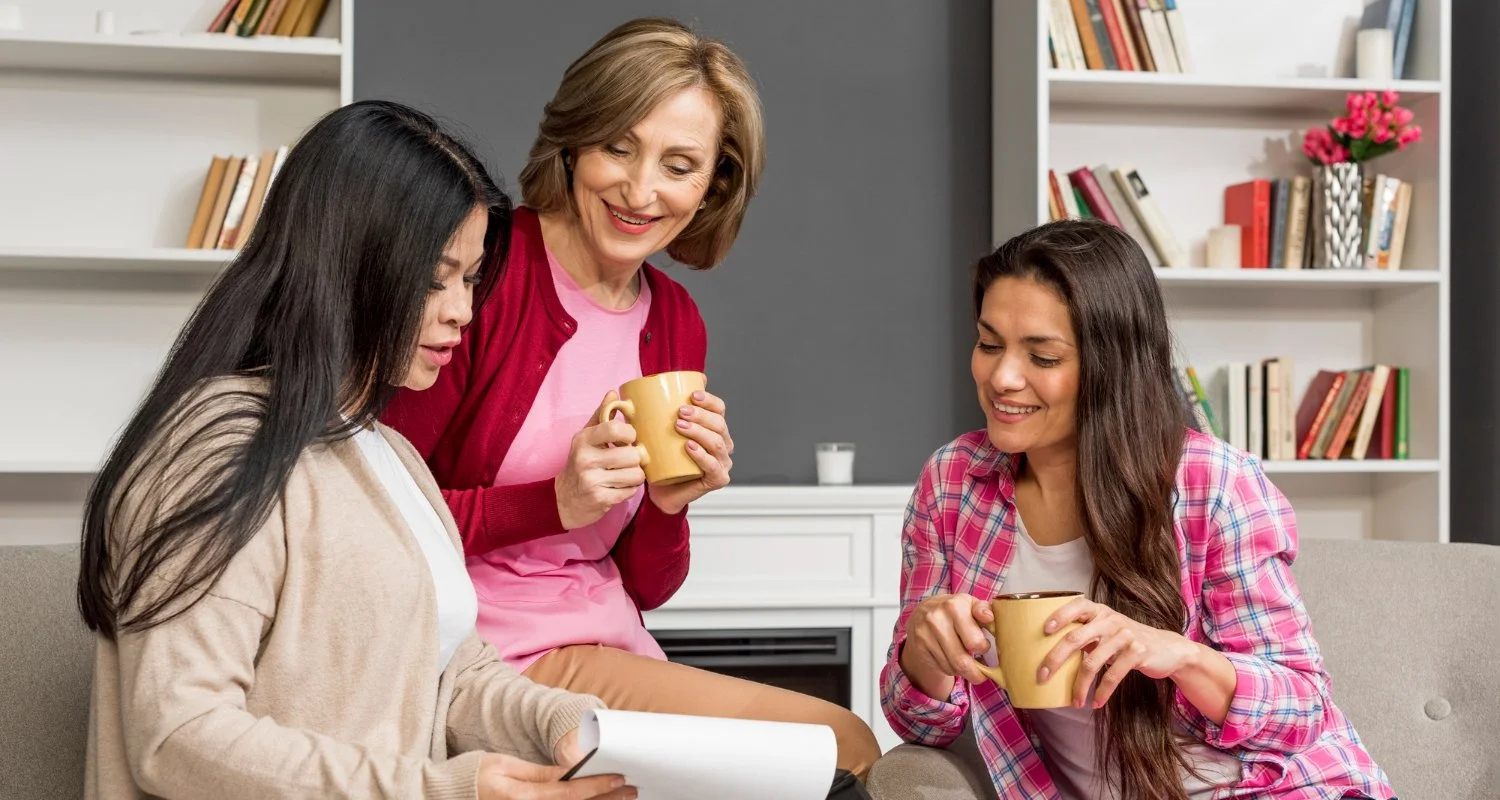 Women in discussion about their giving circle