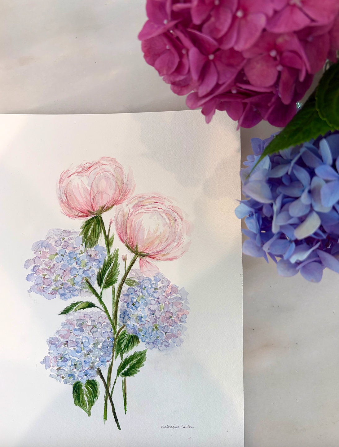 Peony and Hydrangea Bouquet