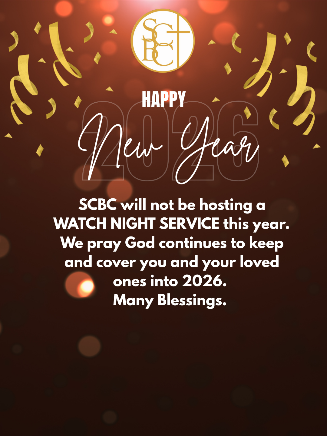 No Watch Night Service 2025