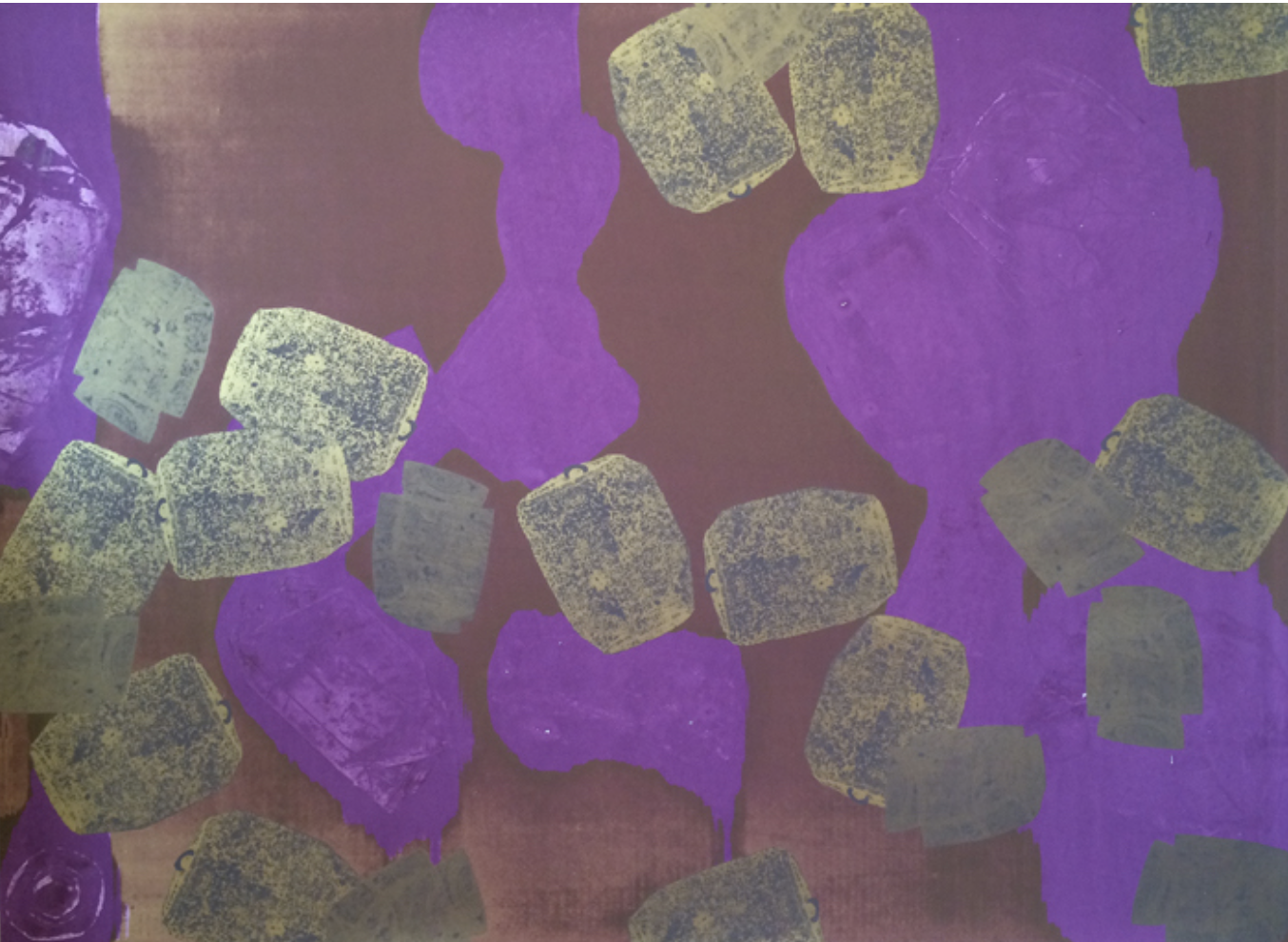 Taipei Series 6, 1996. Six color silkscreen mono print,&nbsp; 38.5x50 in. 