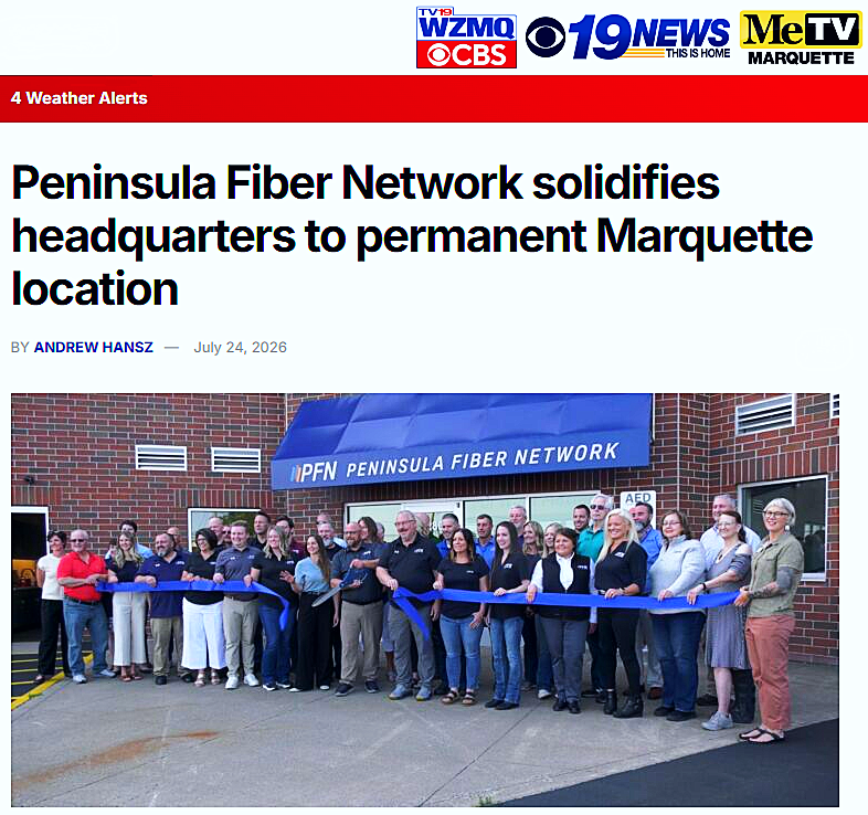 Peninsula Fiber Network solidifies headquarters to permanent Marquette location