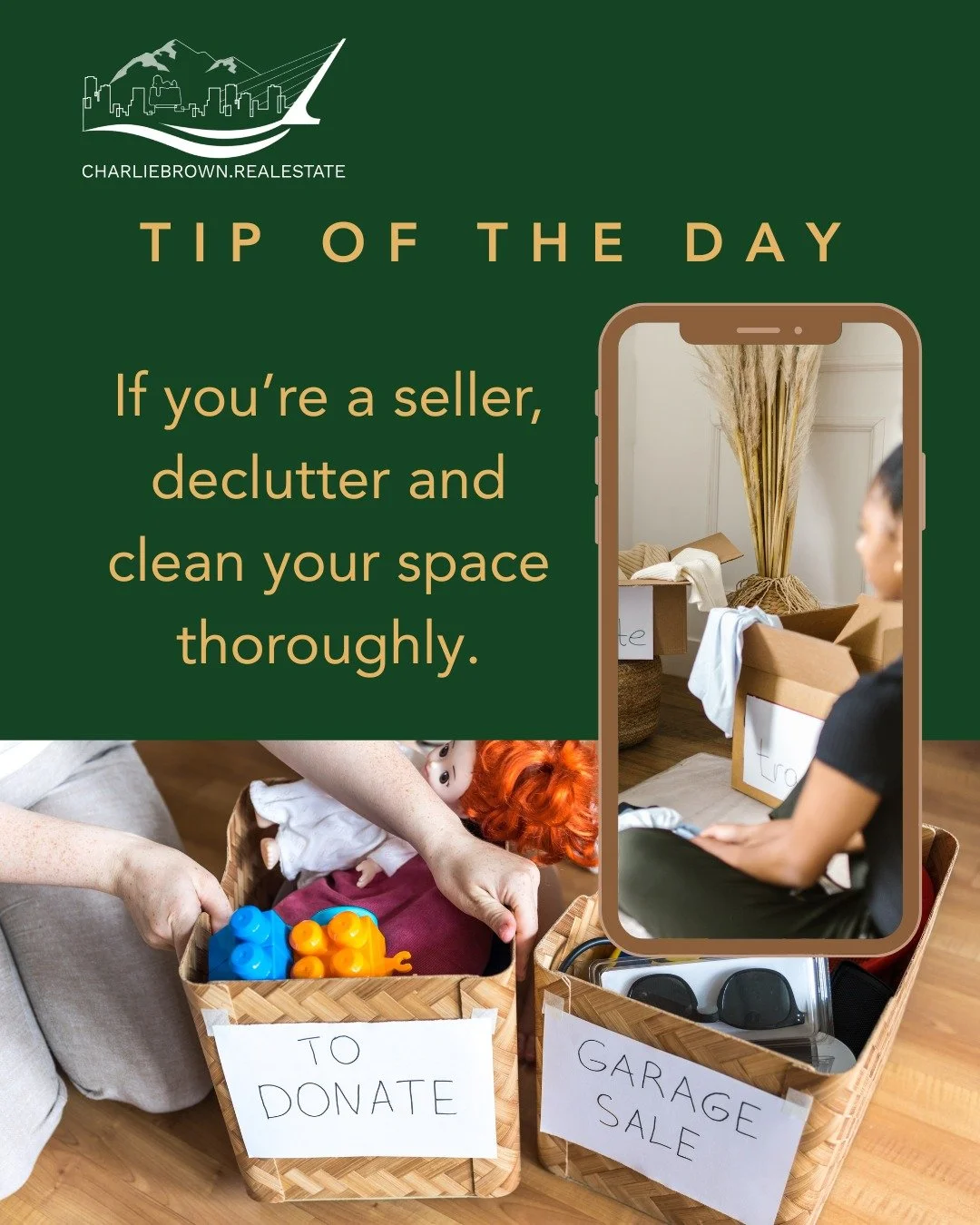 ✨ Seller Tip of the Day! ✨
Before listing your home, take time to declutter and deep clean every corner. A tidy, organized space helps buyers visualize themselves living there &mdash; and can even boost your home&rsquo;s value! 🏡💫

Small effort, bi