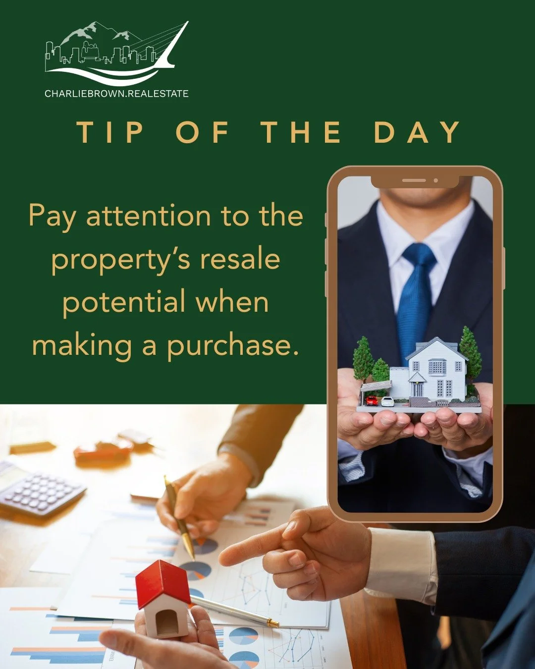 💡 Real Estate Tip of the Day:
When buying a home, think long-term! 🏡 Consider the property&rsquo;s resale potential&mdash;location, nearby amenities, and future market trends can all impact your return on investment.

A smart purchase today can bec