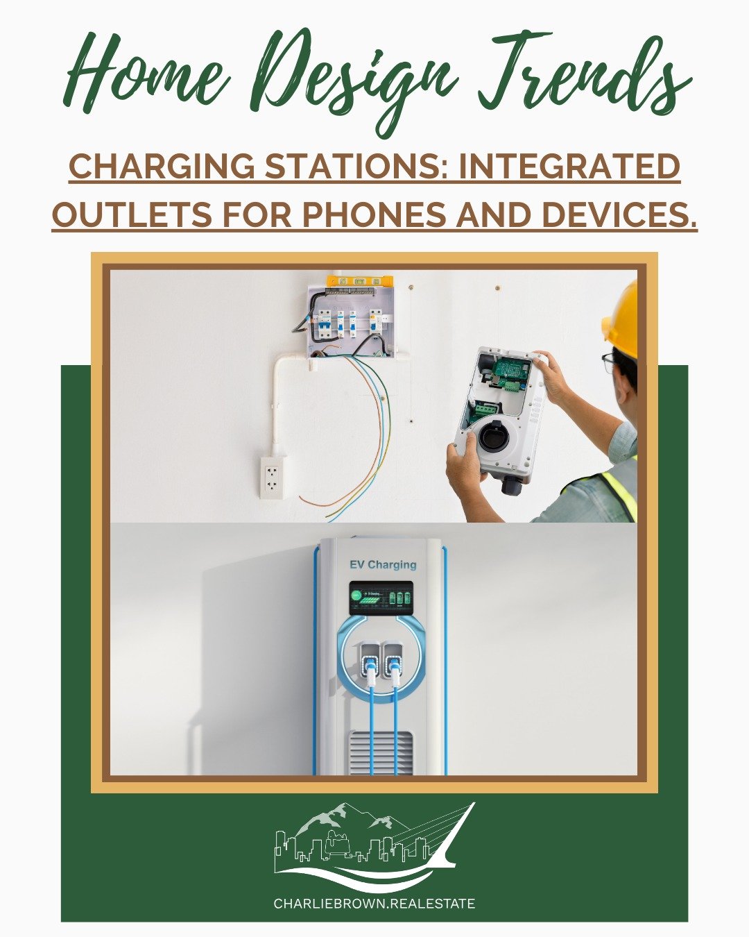 🏡✨ Home Design Trend to Watch: Integrated Charging Stations

Today&rsquo;s homes are getting smarter&mdash;and more convenient. One of the fastest-growing home design trends is built-in charging stations with integrated outlets for phones, tablets, 