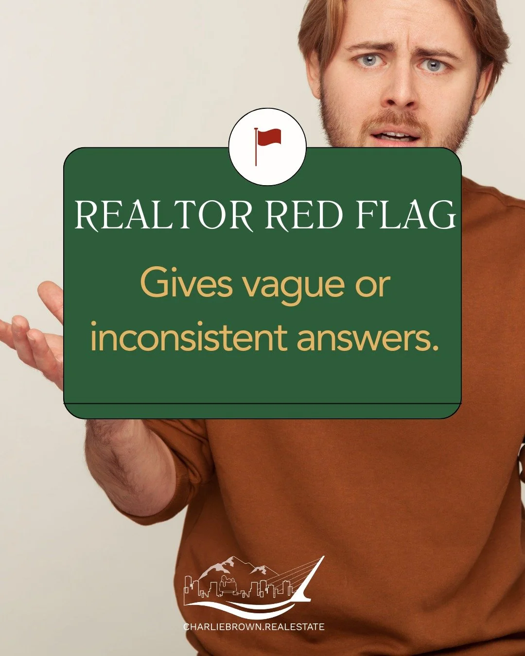 🚩 Realtor Red Flag Alert!

If your agent gives vague or inconsistent answers, that&rsquo;s a sign to pause. In today&rsquo;s competitive real estate market, you deserve clear communication, honest guidance, and data-backed advice &mdash; not guesswo