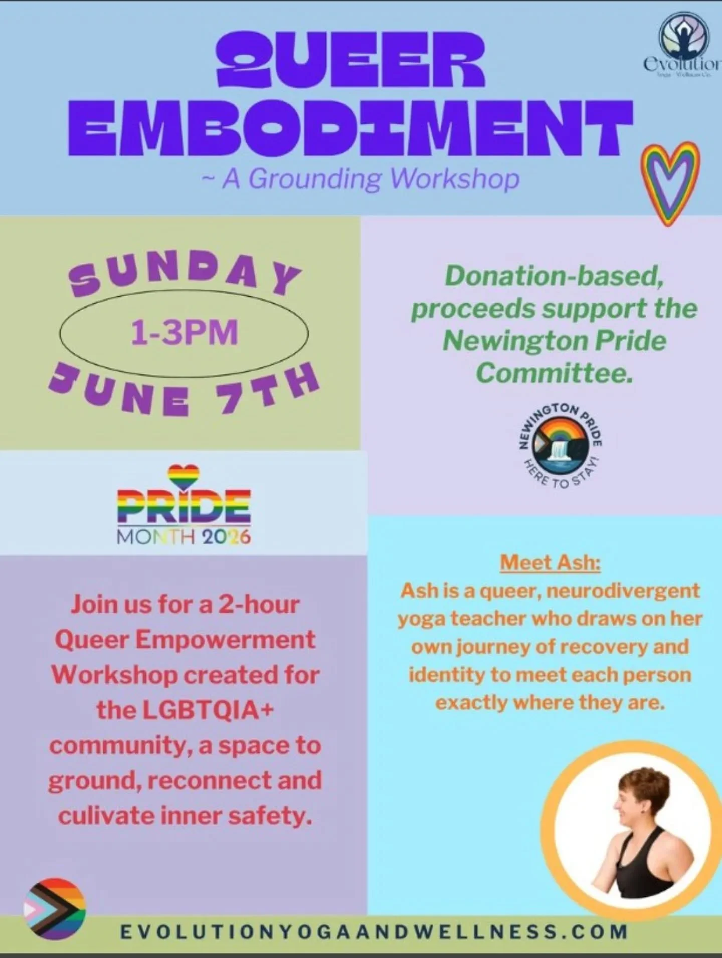 Queer Empowerment Grounding Workshop with Ash Baker & Evolution Yoga 