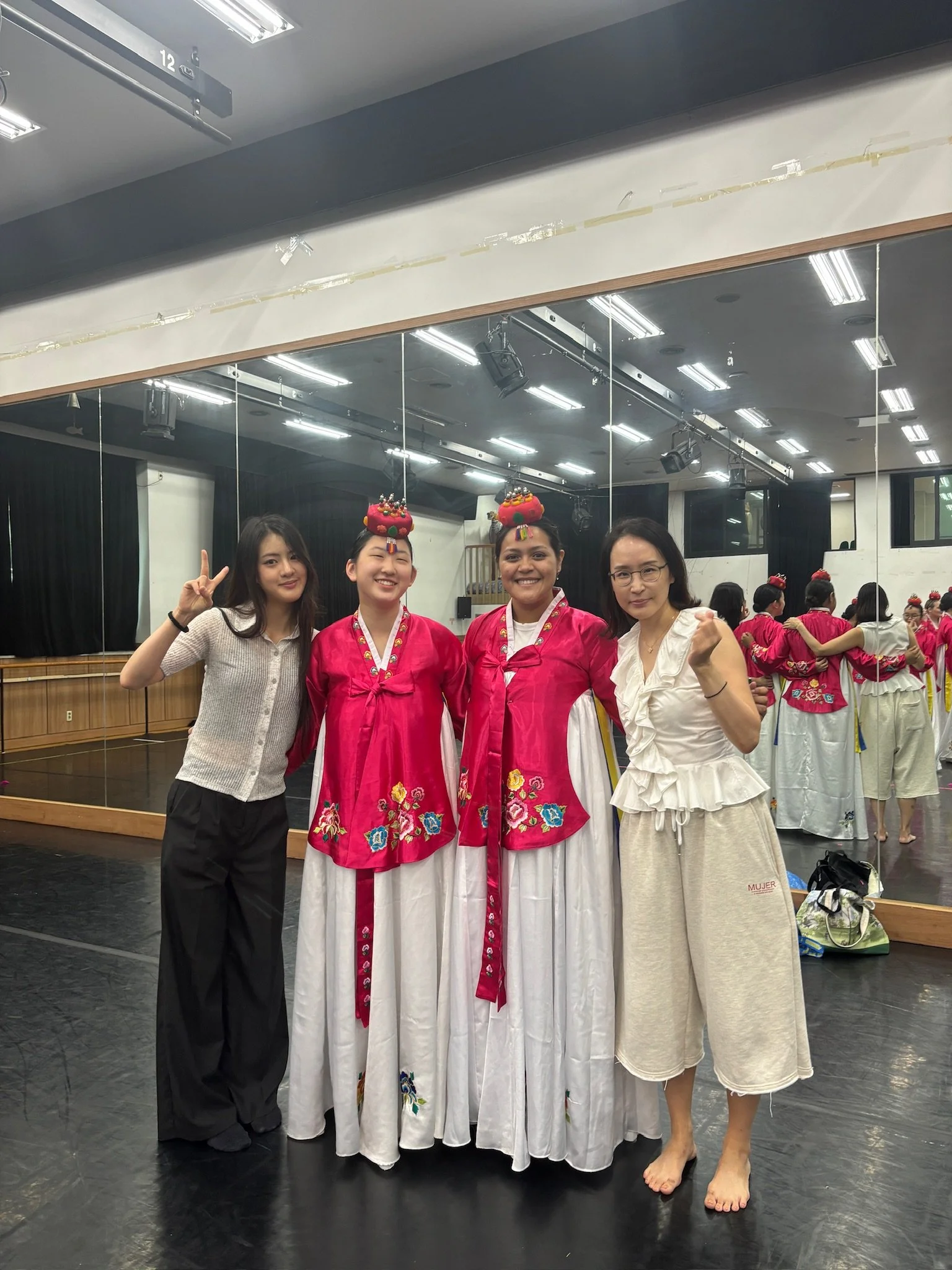 My friend Daphne and I with our Fan Dance teachers from study abroad