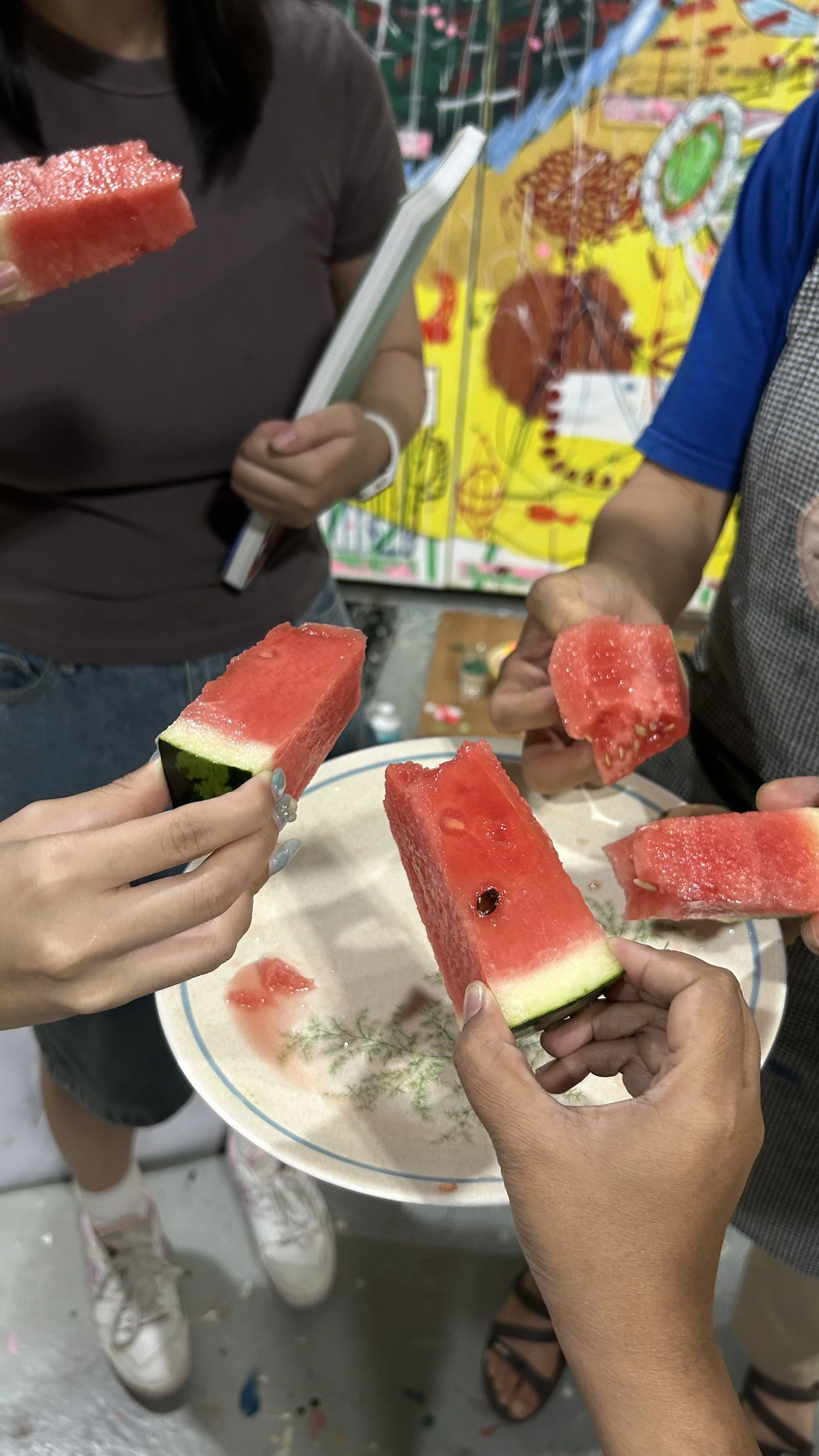 Watermelon Hyejin cut up for us.
