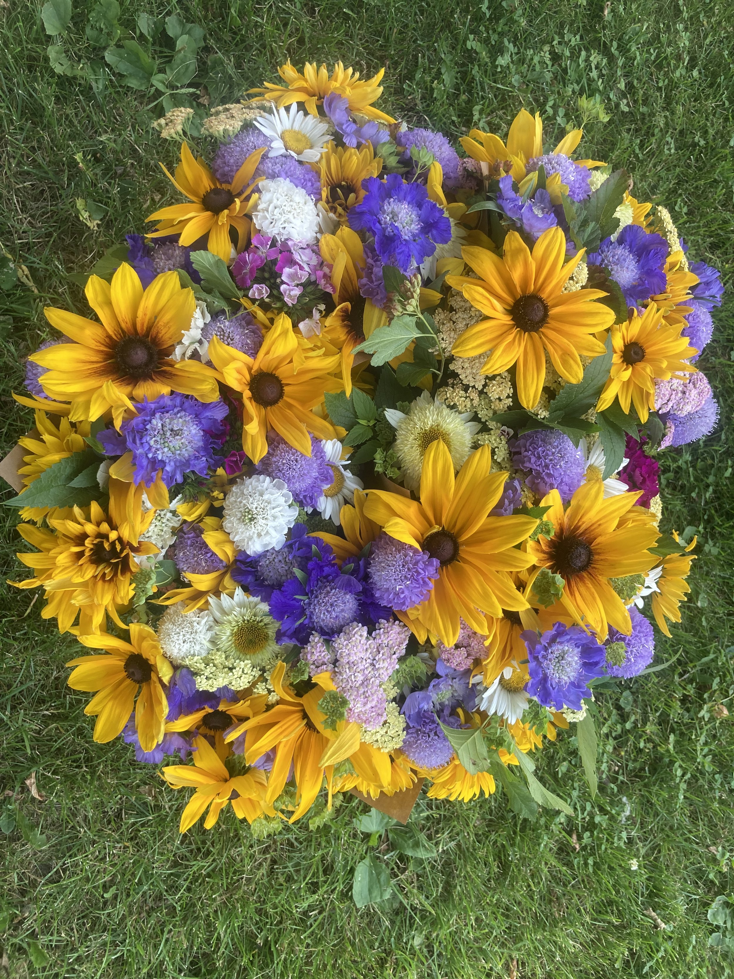 Gorgeous Yellow and Purple Bouquets - Hopewell Market