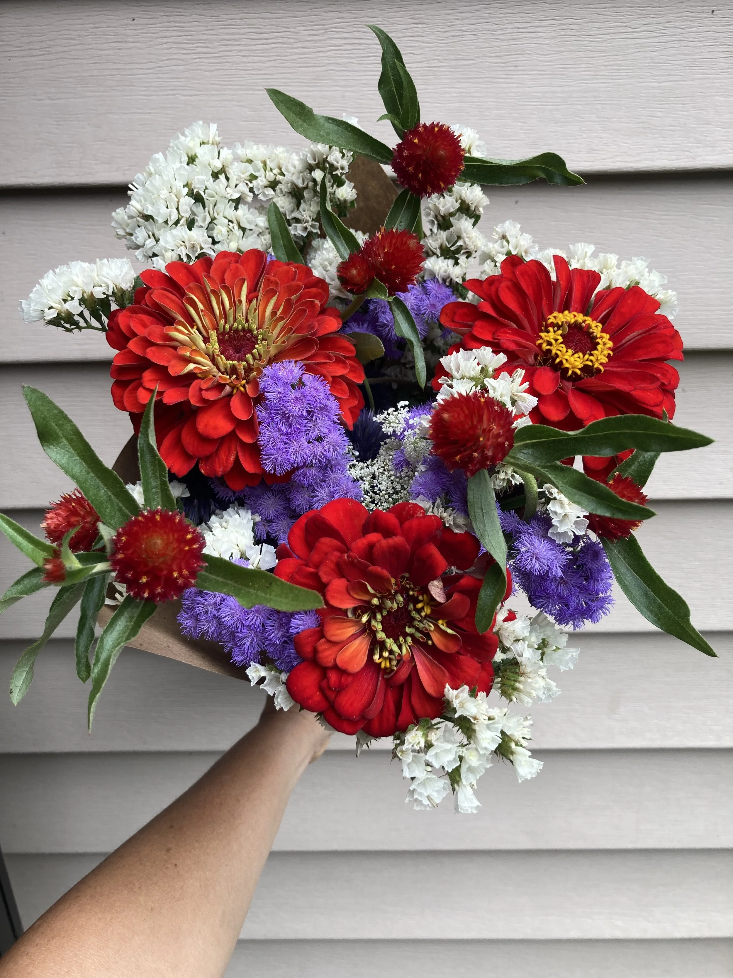 red, white &amp; blue bouquet