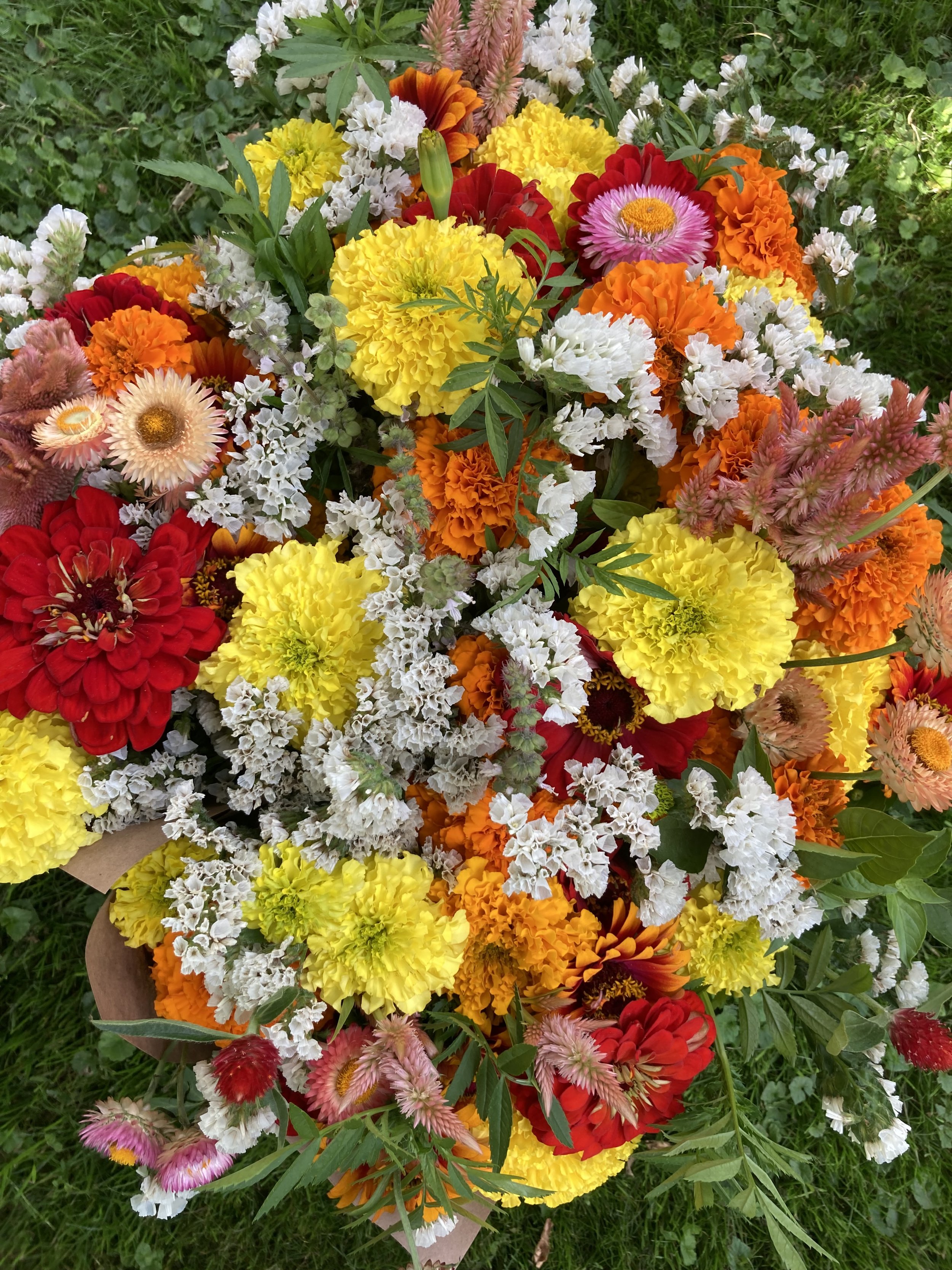 Marigold Bouquets at Hopewell Market