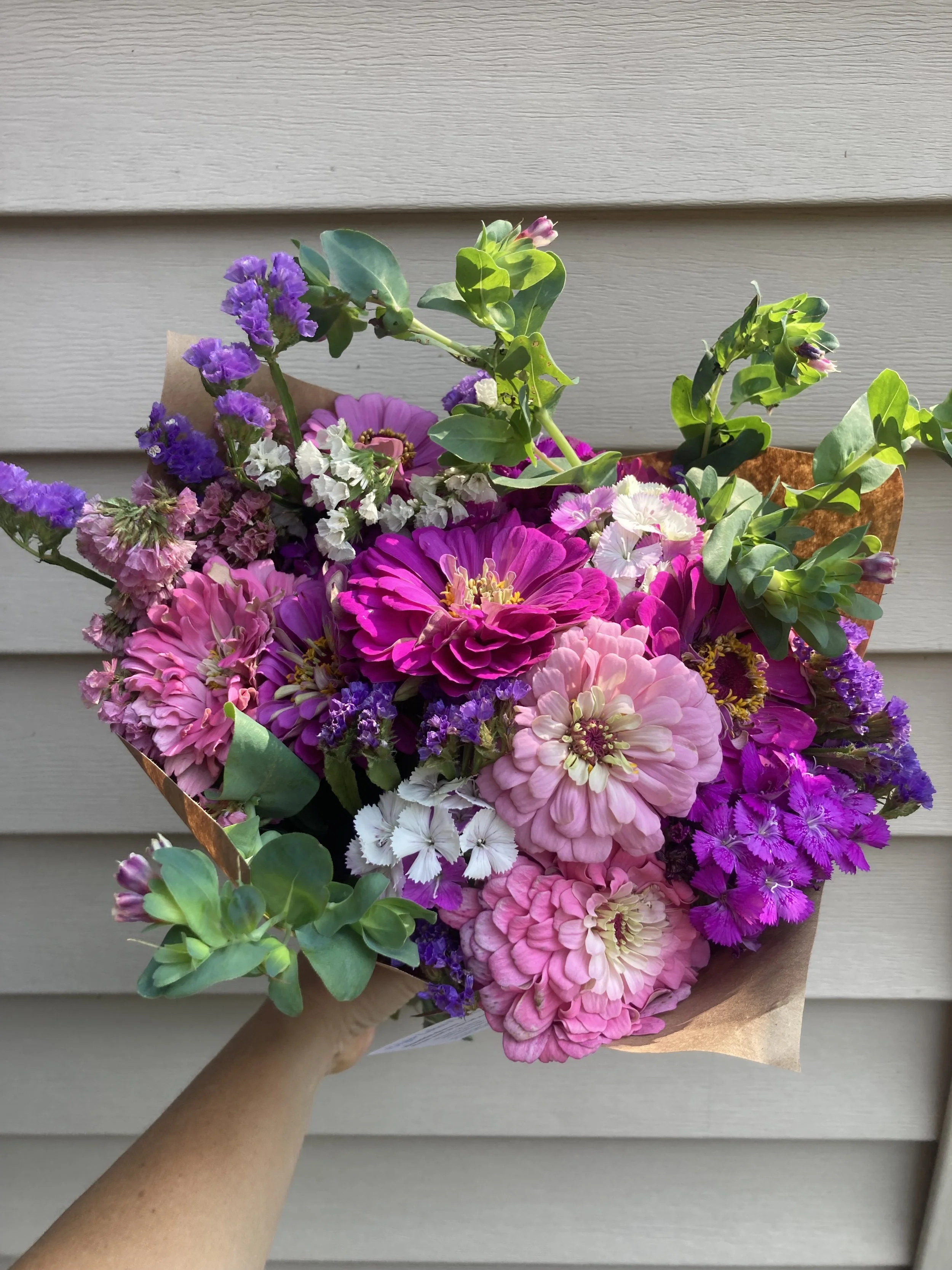 pink and purple bouquets