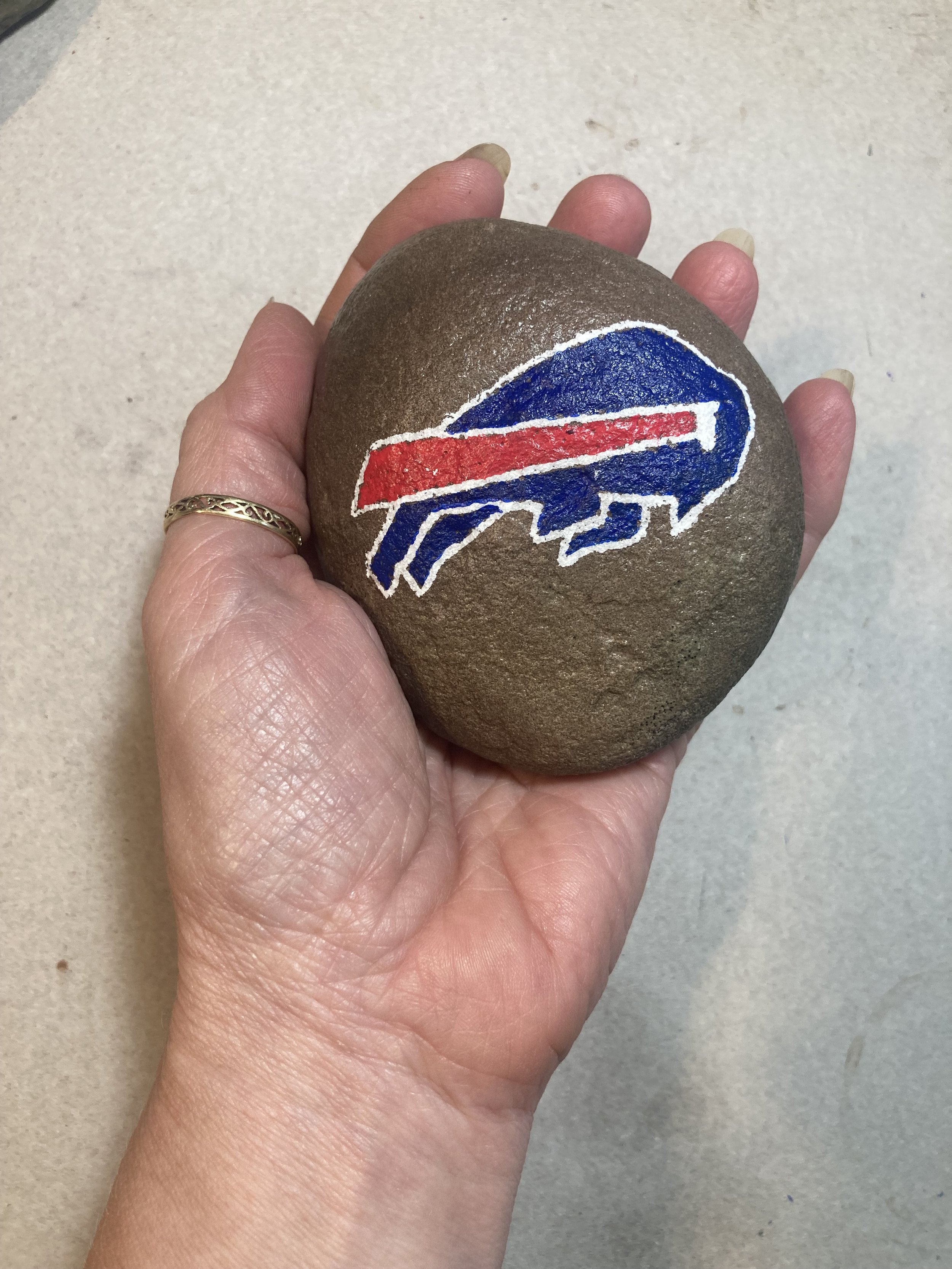 Buffalo Bills Hand-Painted Lucky Rock - Solid or Dot Painted