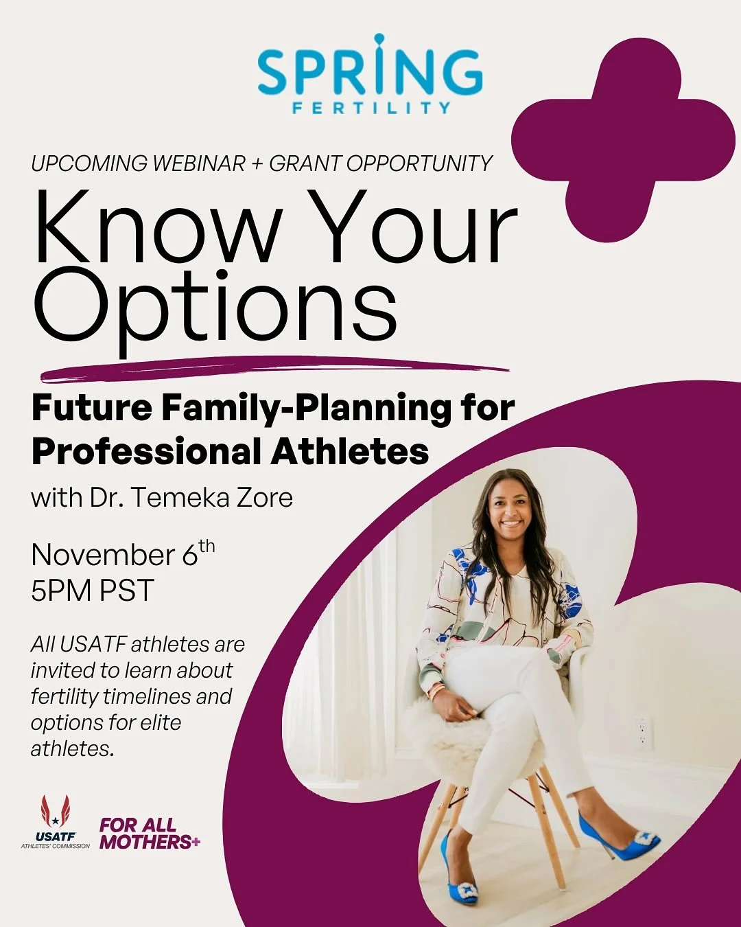 Every athlete deserves the chance to dream big — in sport and in life beyond the finish line. 💫
We’re thrilled to partner with Spring Fertility to empower USATF athletes with the knowledge and resources to plan for their futures.
✨ &ld
