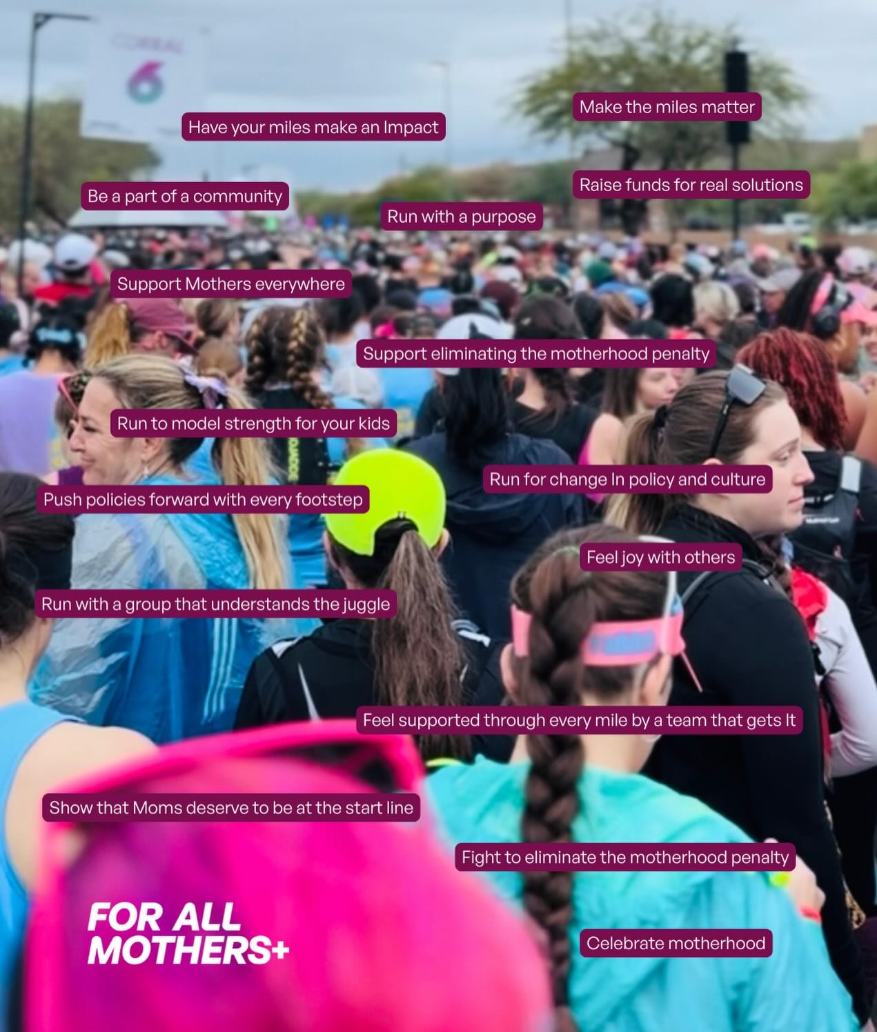 Running with the For All Mothers + Charity Team &gt; running alone &mdash; every single time. 🫶

Because when you run with us, your miles fuel change. Your training has purpose. Your finish line supports mothers who deserve more than the motherhood 