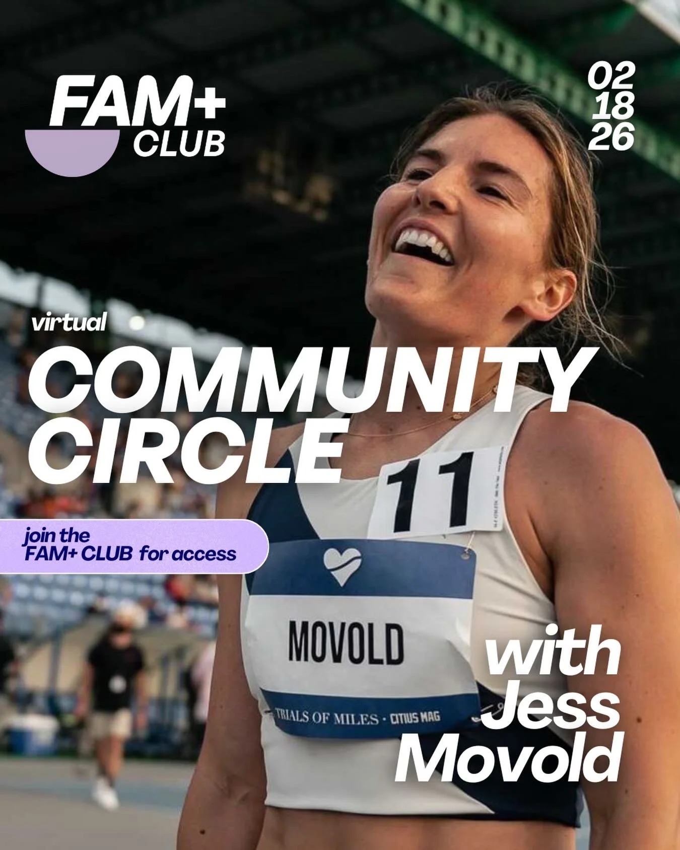 Motherhood. Sport. Real conversation. 🤍🏃&zwj;♀️

We&rsquo;re excited to welcome Jess Movold into our FAM+ Club Virtual Community Circle &mdash; an intentional, come-as-you-are roundtable centered on motherhood and sport. Think real conversations. L