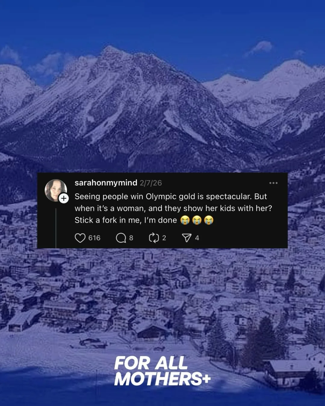 Is anyone else&rsquo;s Threads page just a love letter to moms competing on the world&rsquo;s biggest stage?! 😭 And with some of their babies by their side 💜

Drop a line to let us know what moments have moved you most so far ✨

#forallmothers #mil