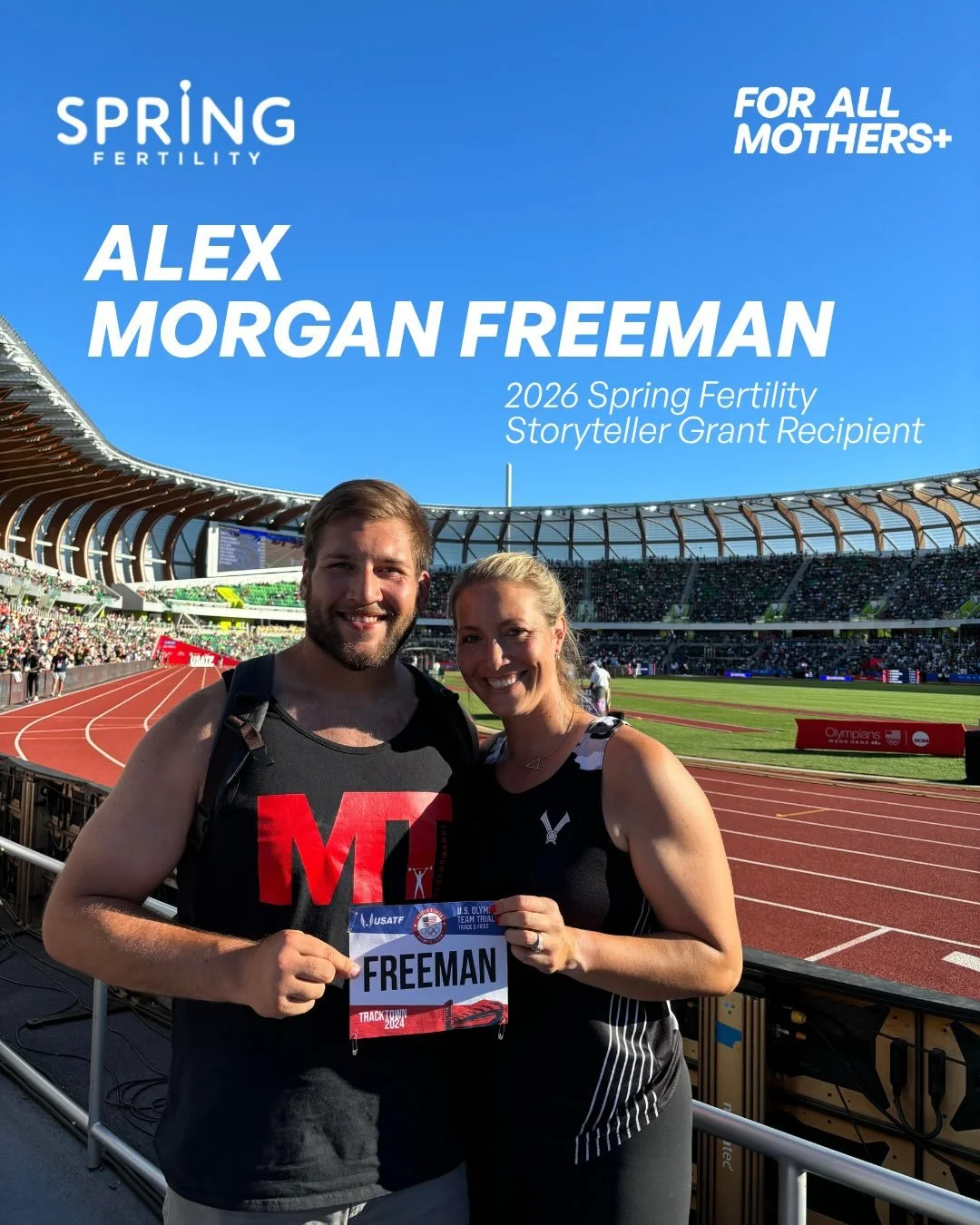 Meet 2026 Spring Fertility Storyteller Grant Recipient Alex Morgan Freeman!

Alex holds a Master&rsquo;s degree in Counseling and works as a licensed professional counselor and psychotherapist, while also coaching high school athletes alongside her h