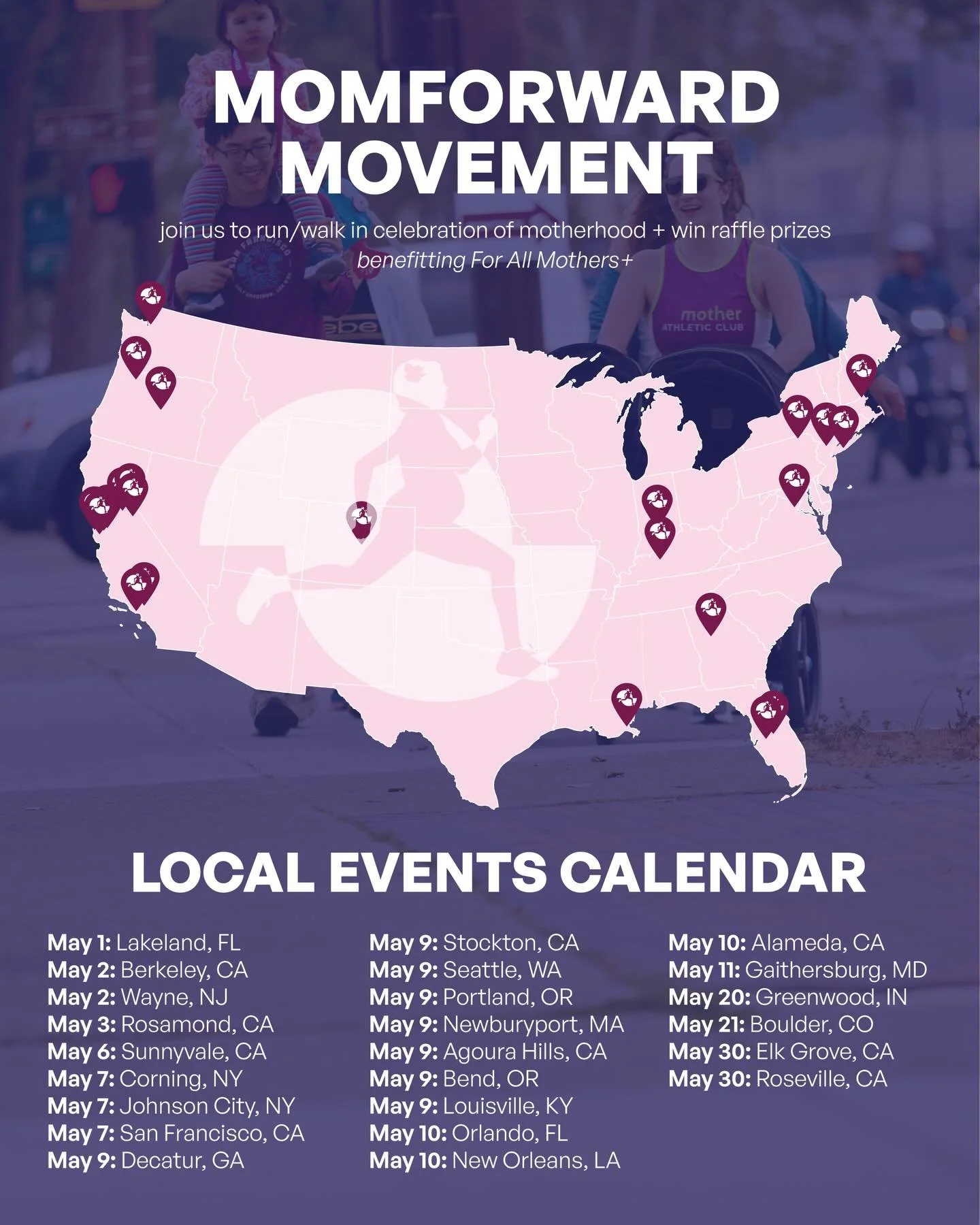 May is for the MOMS 🤍 

Our MomForward Movement is here &mdash; and this map is your guide to all the ways you can show up this May ✨

Join us at an in-person event (like this weekend&rsquo;s kick off hosted by @alysiamontano and the FAM+ team at Ro