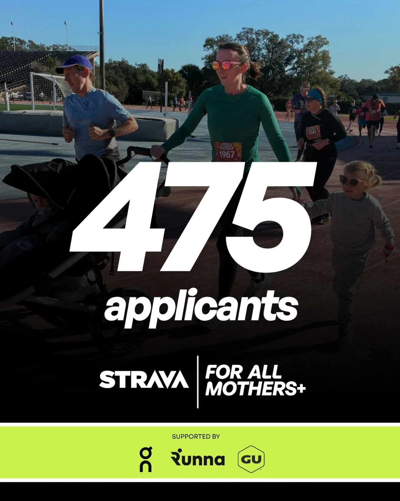 Applications for the 2026 Childcare So You Can Get Out There Grant with @strava are officially closed, and we&rsquo;re incredibly grateful to the 475 mothers who took the time to share their stories, goals, and dreams with us.

Every application repr