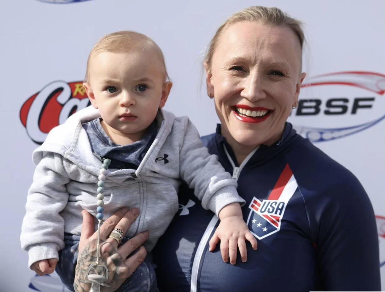 Winter Olympian Kaillie Humphries and her son