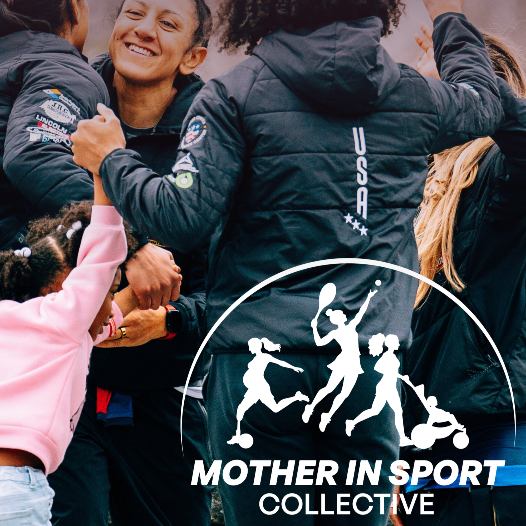 Team USA bobsled mother-athletes celebrate their medals