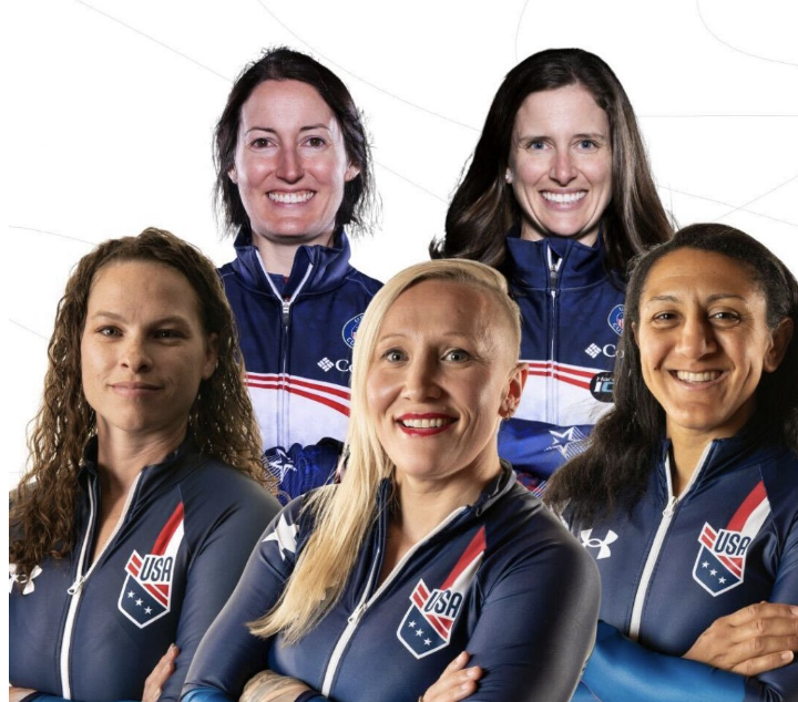 A collage of Olympic mother-athletes