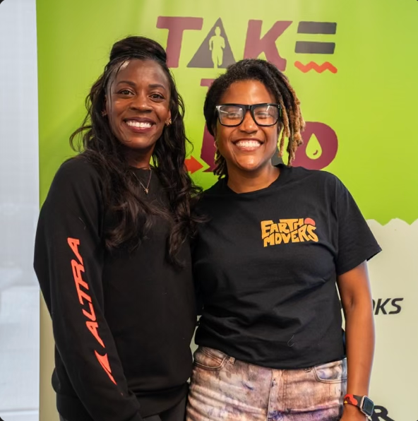 Alysia Montaño and Alison Mariella Désir pose together at the 2025 Women of Color Take the Lead Retreat