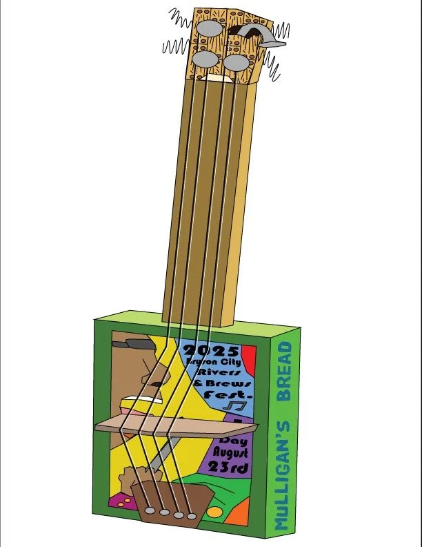 Hello everyone, we are less than a week away from our scheduled appearance at Rivers and Brews in Bryson City on August 23rd.
In order for us to mark this special occasion, we will be selling these special Cigar Box Bass Guitars in both magnet and
