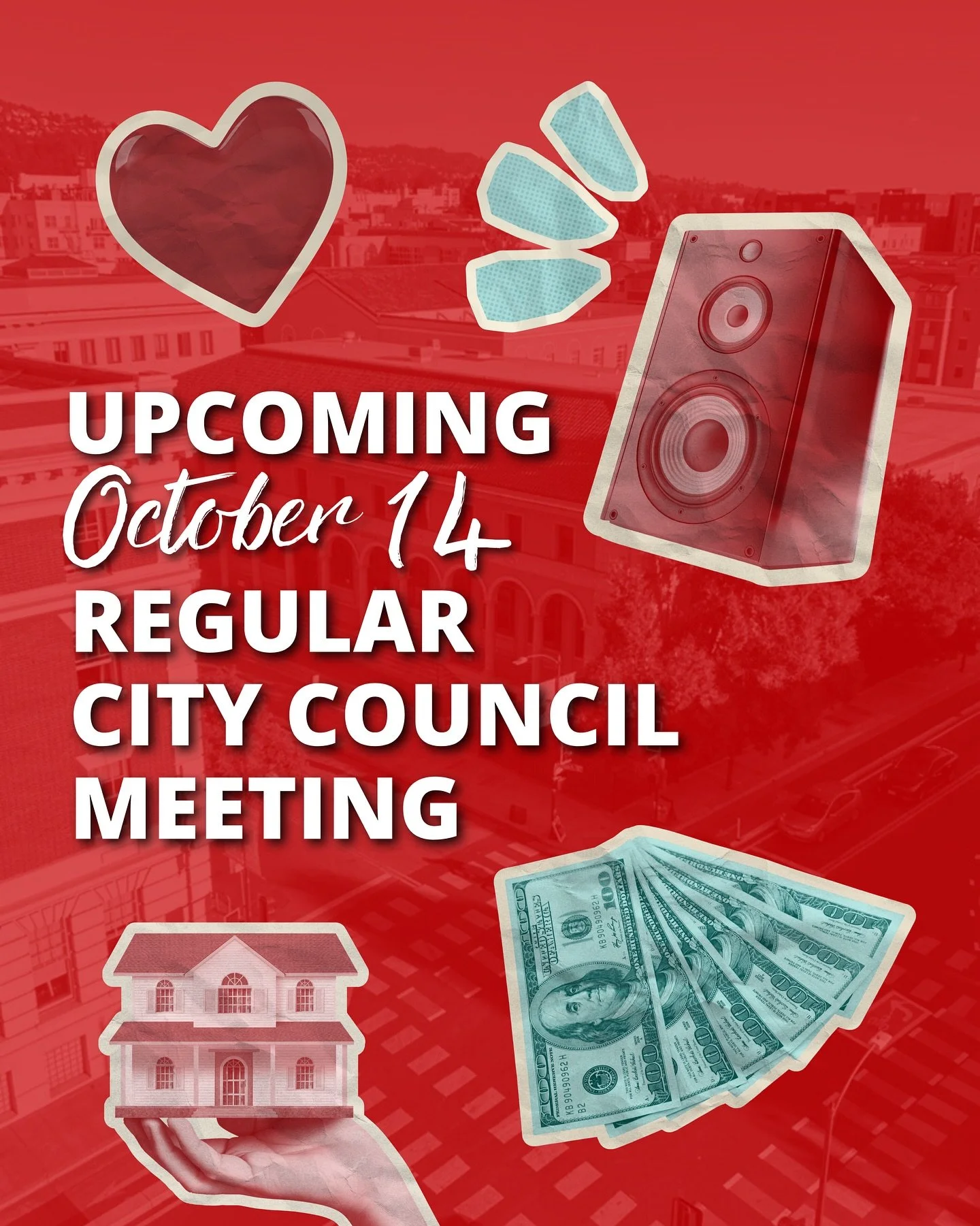 Join the City Council meeting today at 6pm to give your input! We&rsquo;ll be discussing grants, sound ordinances, Police Accountability Board regulations, and alternative housing plans.