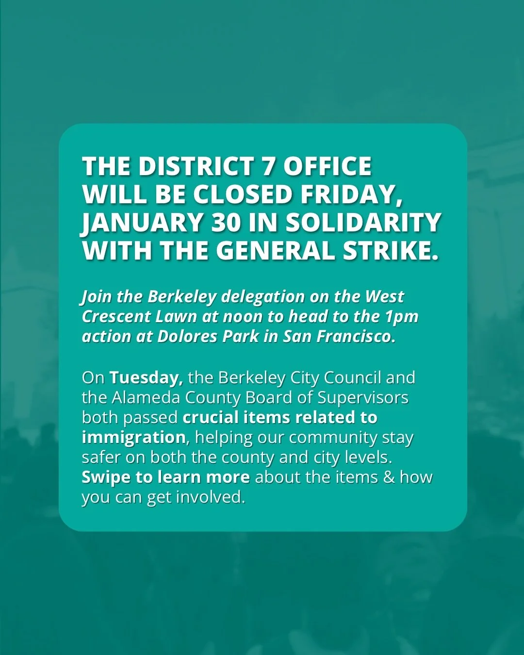 On Tuesday, the Berkeley City Council stood in solidarity with the people of Minneapolis and called for ICE to be abolished, while the Alameda County Board of Supervisors voted to create ICE-Free Zones and a Countywide Response Plan to Immigration En